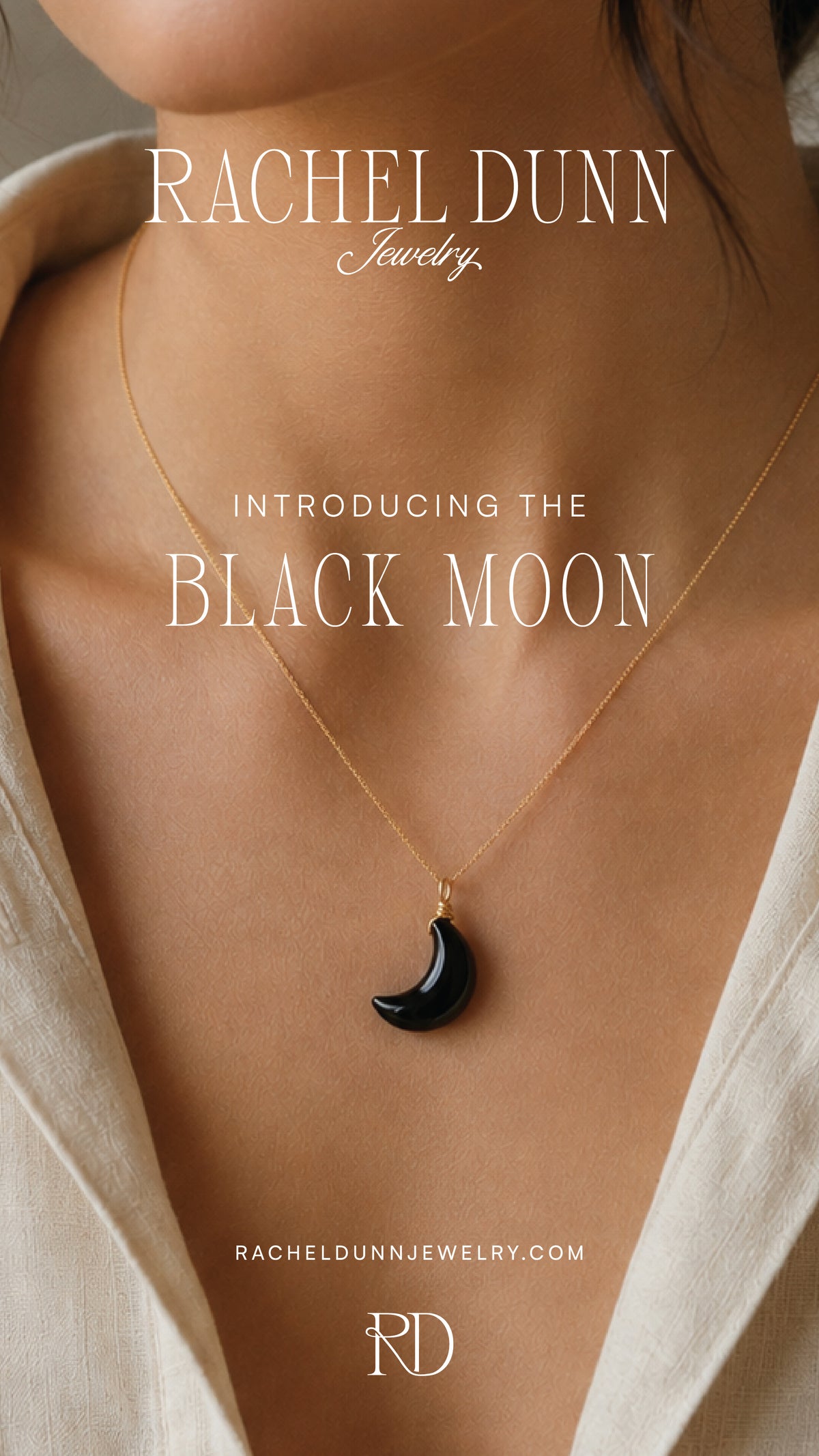 Black Obsidian Moon Necklace for Protection and Grounding