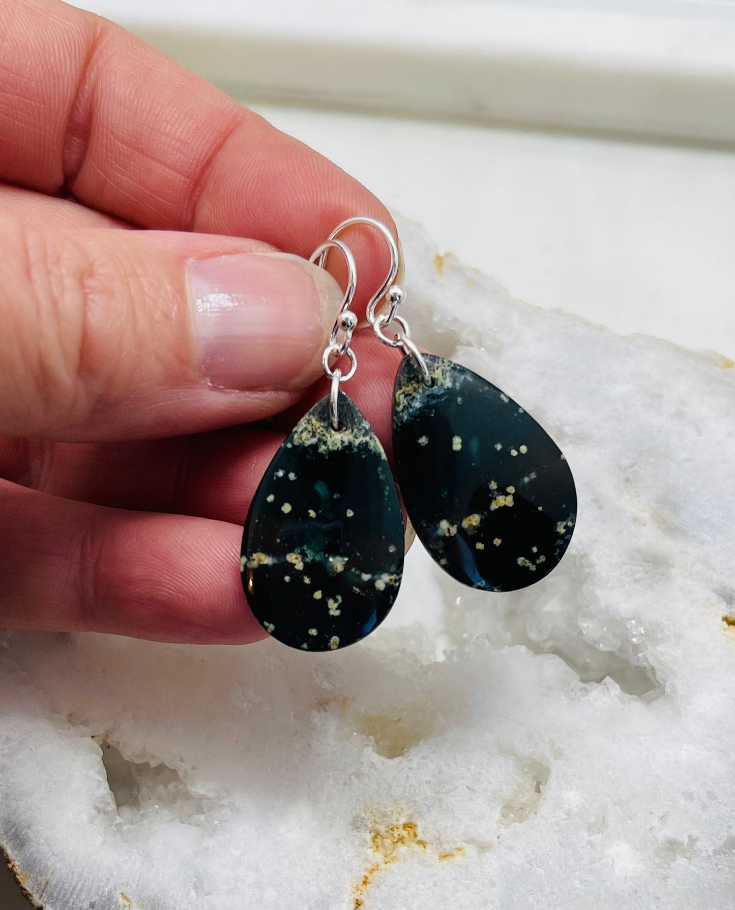 Natural Ocean Jasper Stone Earrings - A Gift of Harmony and Renewal. Artisan Earrings Handcrafted from Gemstones
