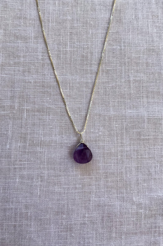 Amethyst Crystal Necklace for Calming Anxiety & Stress