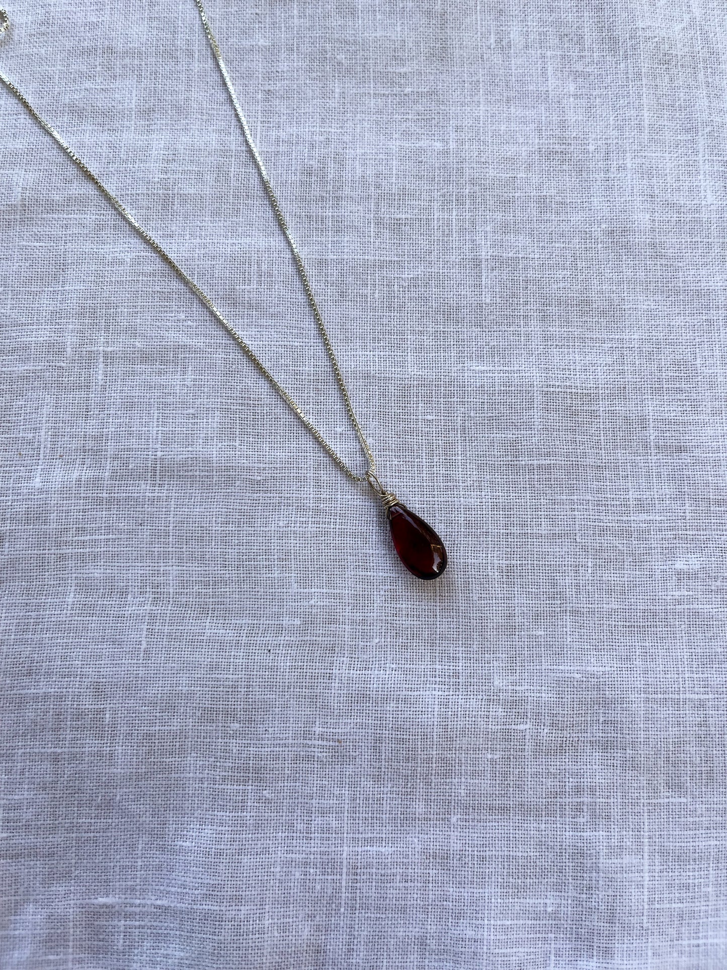 Minimalist Garnet Necklace for Protection and Inner Strength