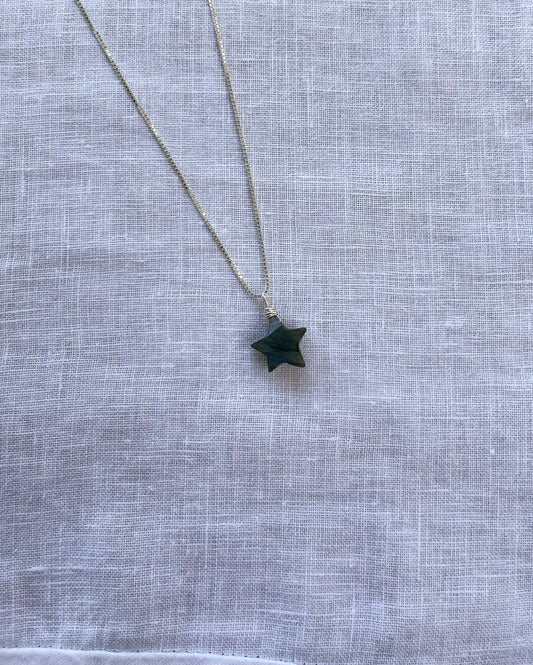 Handmade Labradorite Star Necklace in Sterling Silver