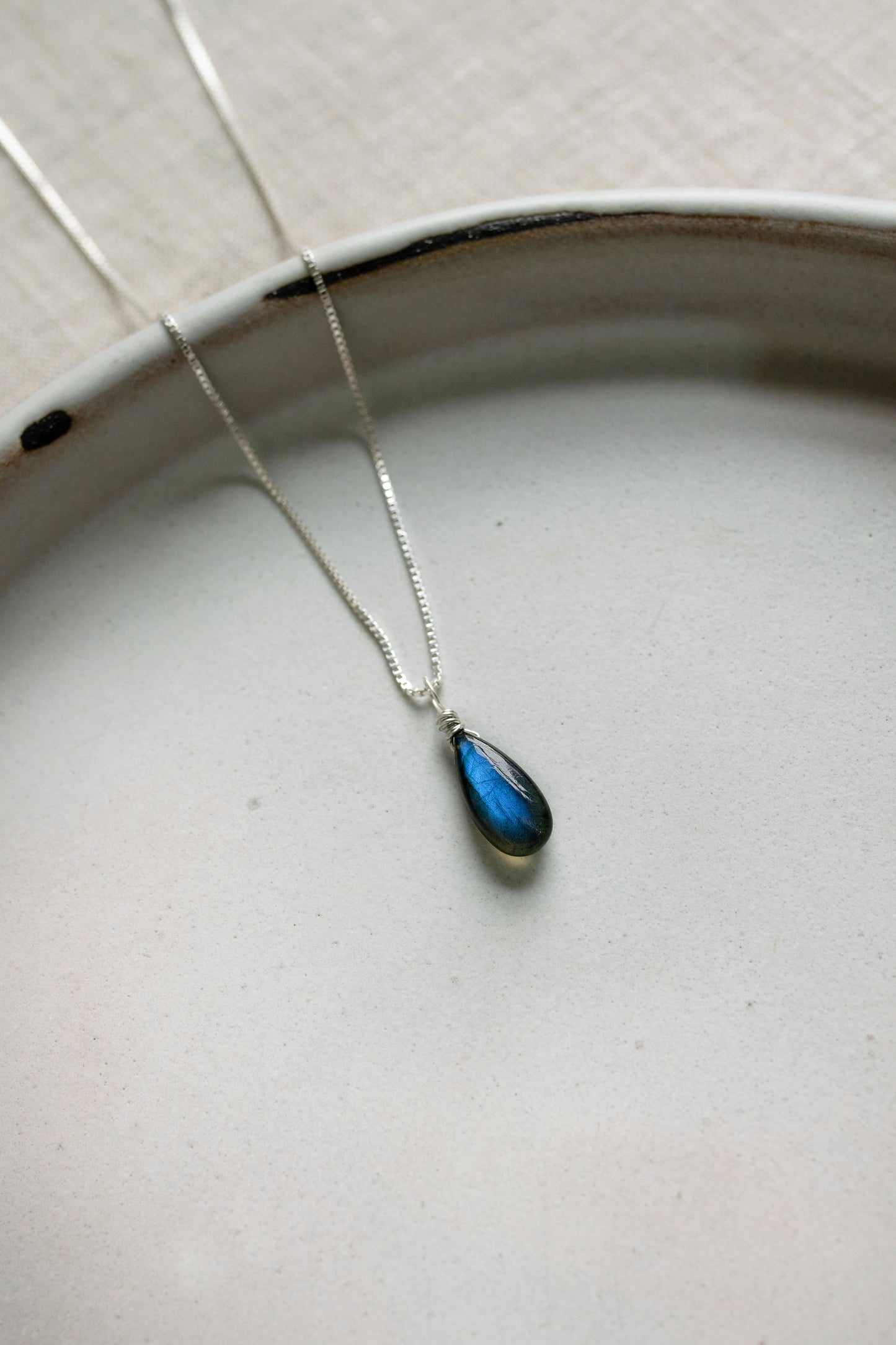 Labradorite Teardrop Necklace for Protection and Inner Strength