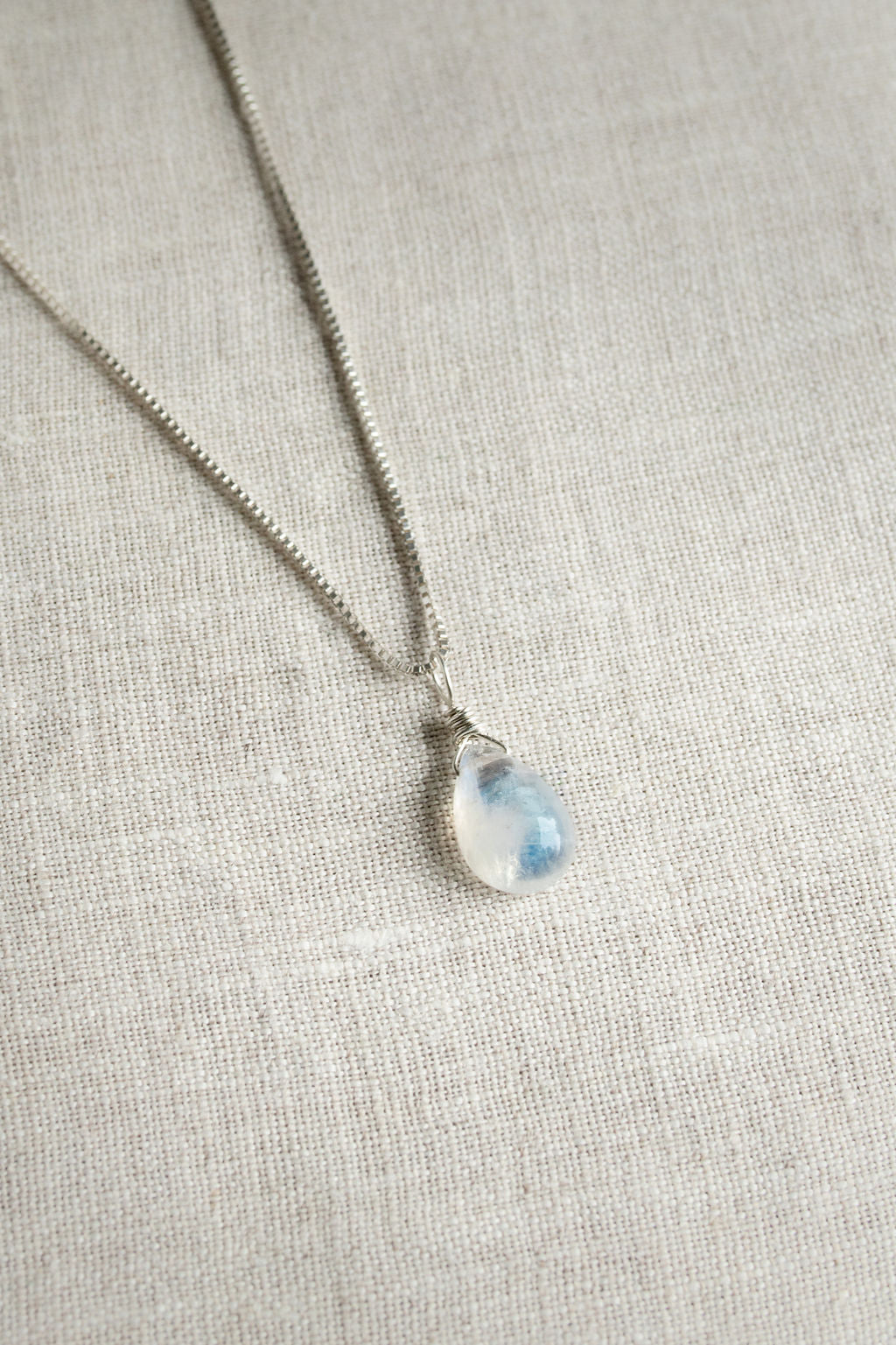 Handmade Rainbow Moonstone Necklace for Anxiety Relief
