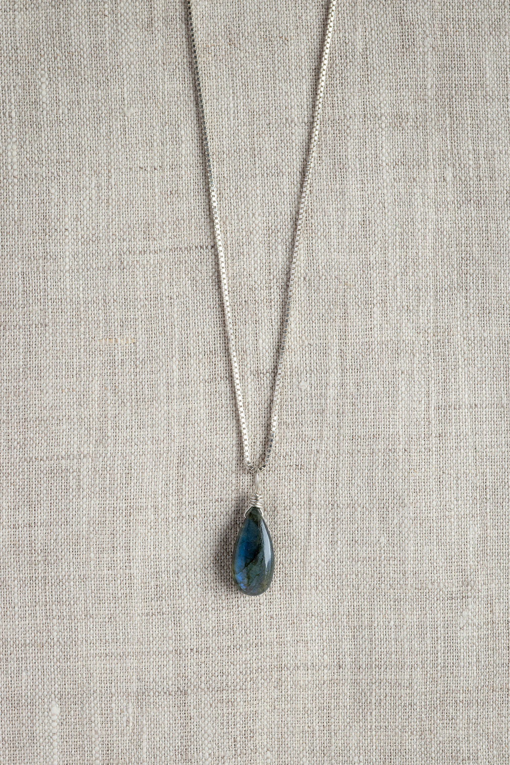 Labradorite Teardrop Necklace for Protection and Inner Strength