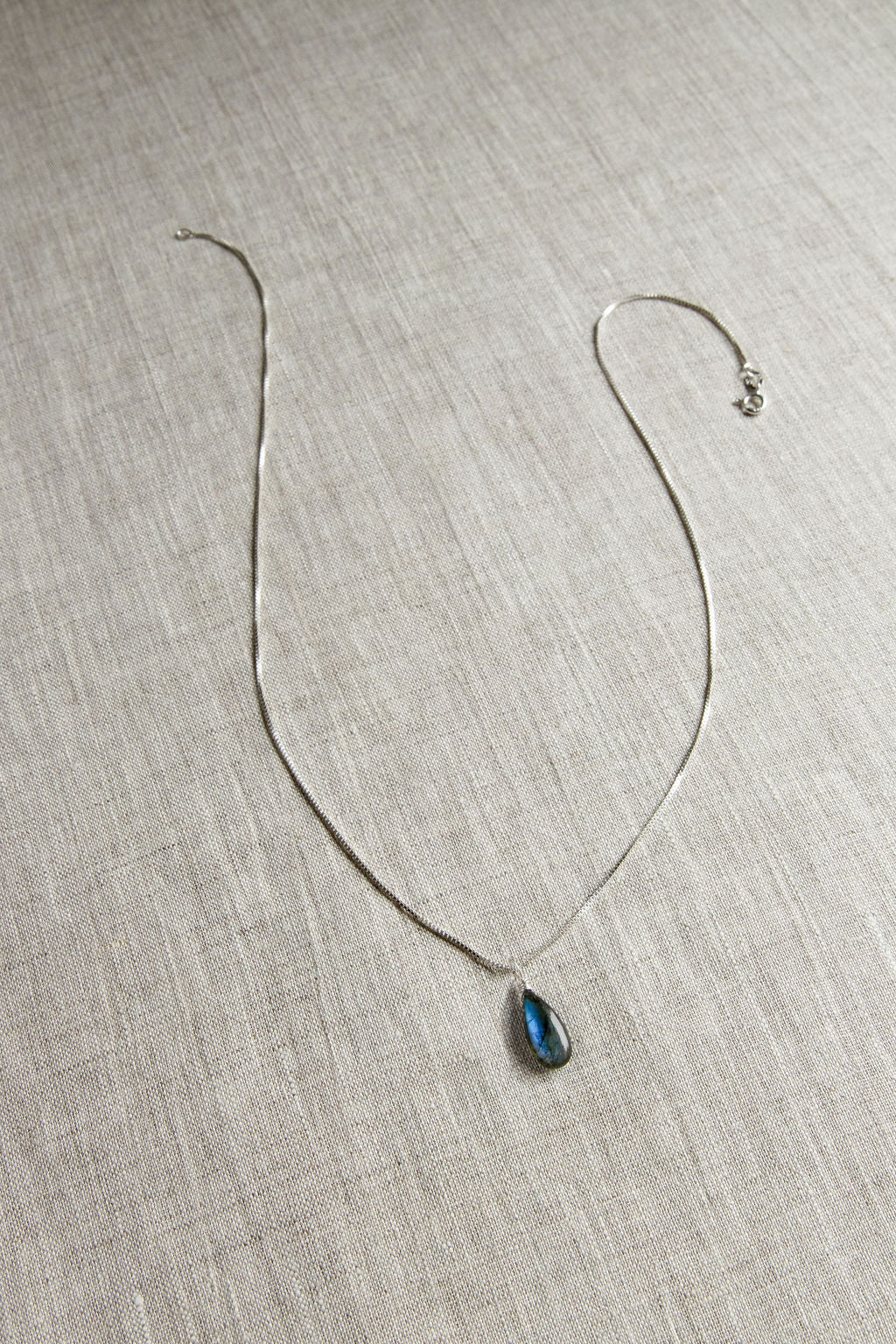Labradorite Teardrop Necklace for Protection and Inner Strength