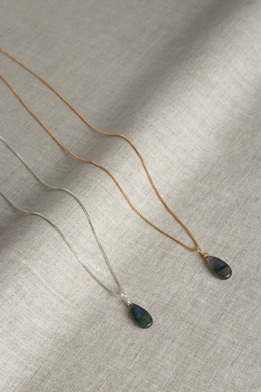 Labradorite Teardrop Necklace for Protection and Inner Strength