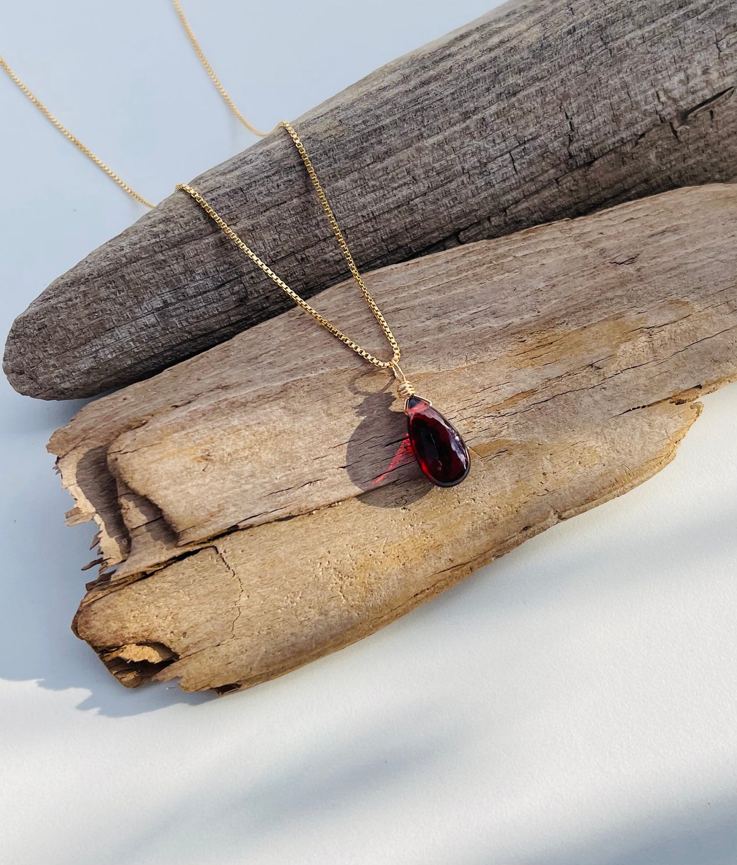 Minimalist Garnet Necklace for Protection and Inner Strength