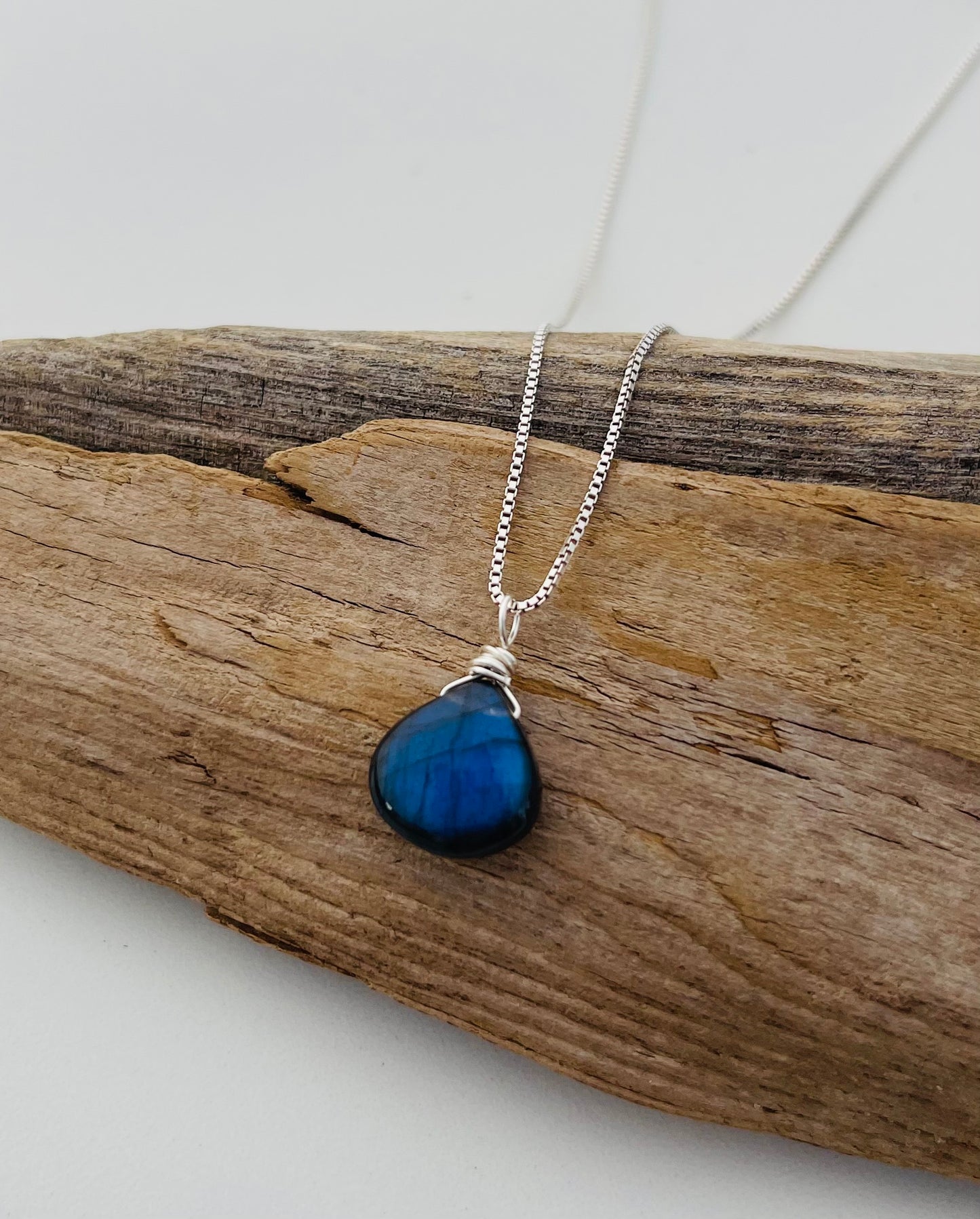 Labradorite Teardrop Necklace for Protection and Inner Strength