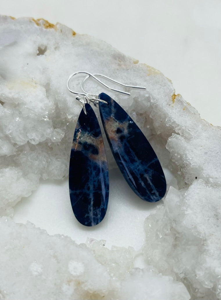 Blue Sodalite Teardrop Earrings - A Gift of Wisdom and Confidence.