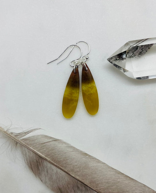 One-of-a Kind Artisan Stone Earrings, Petrified Wood Jewelry, Handcrafted in the USA in Sterling Silver