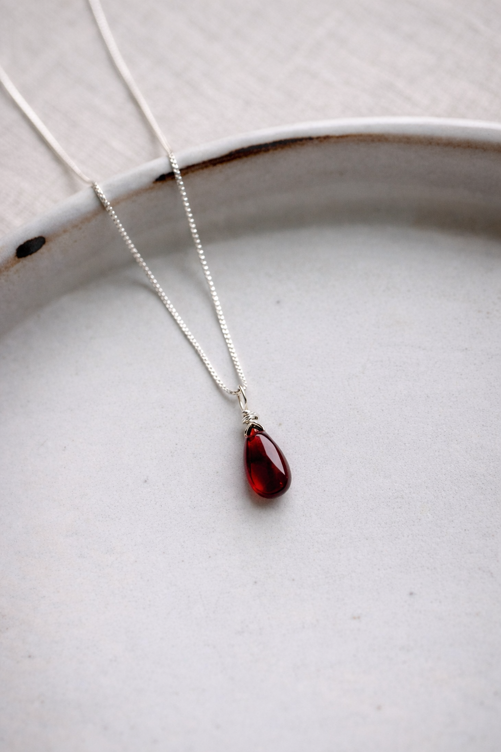 Minimalist Garnet Necklace for Protection and Inner Strength