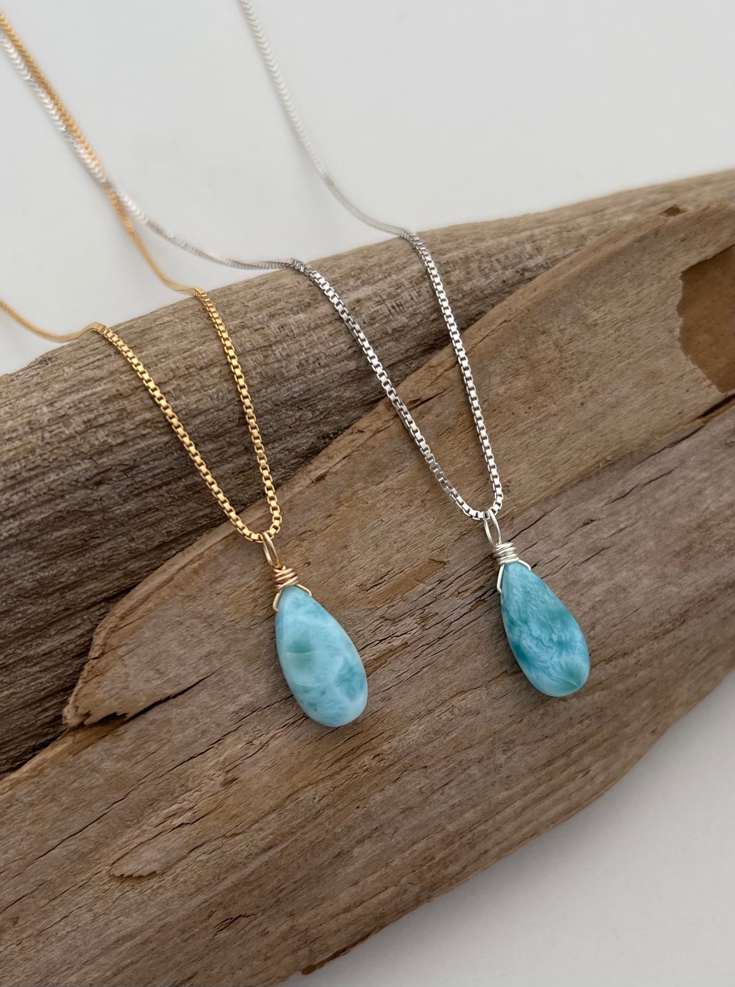 Larimar Teardrop Necklace - Limited Edition, Stone of Serenity
