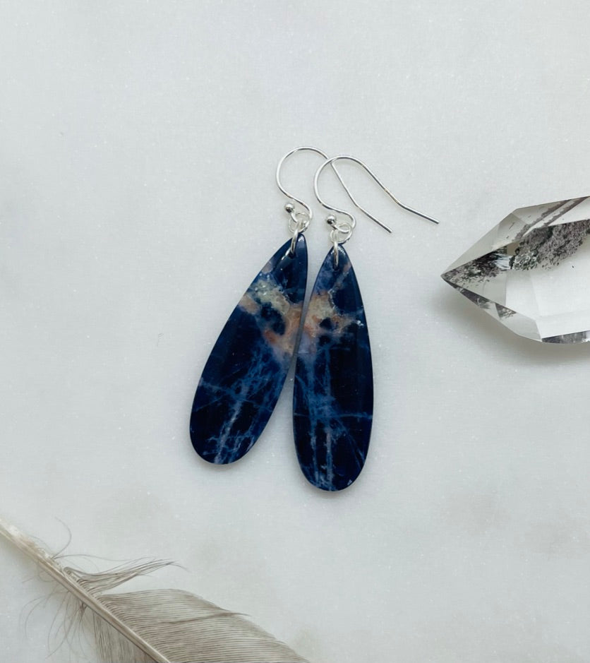 Blue Sodalite Teardrop Earrings - A Gift of Wisdom and Confidence.