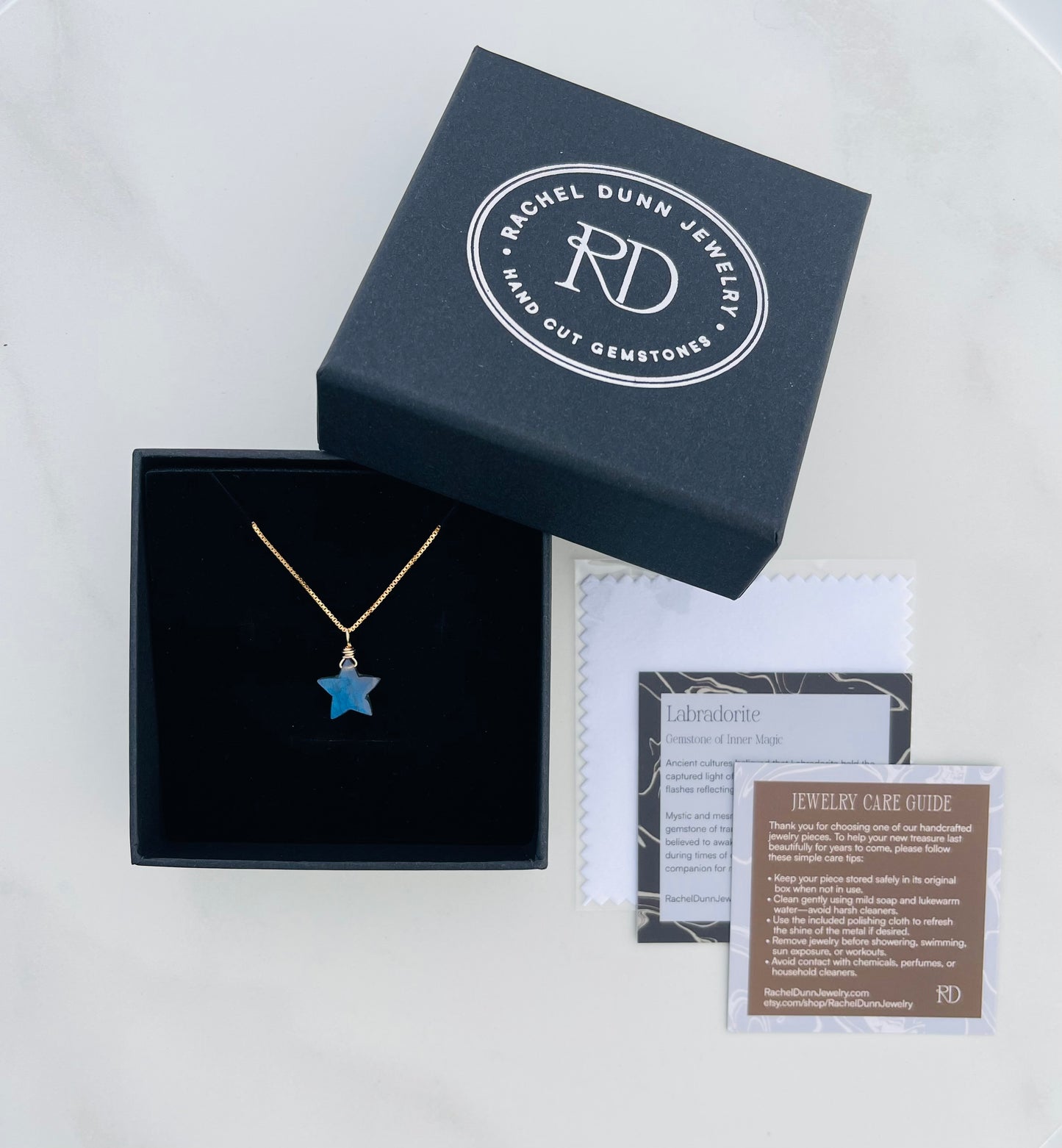Handmade Labradorite Star Necklace in Sterling Silver