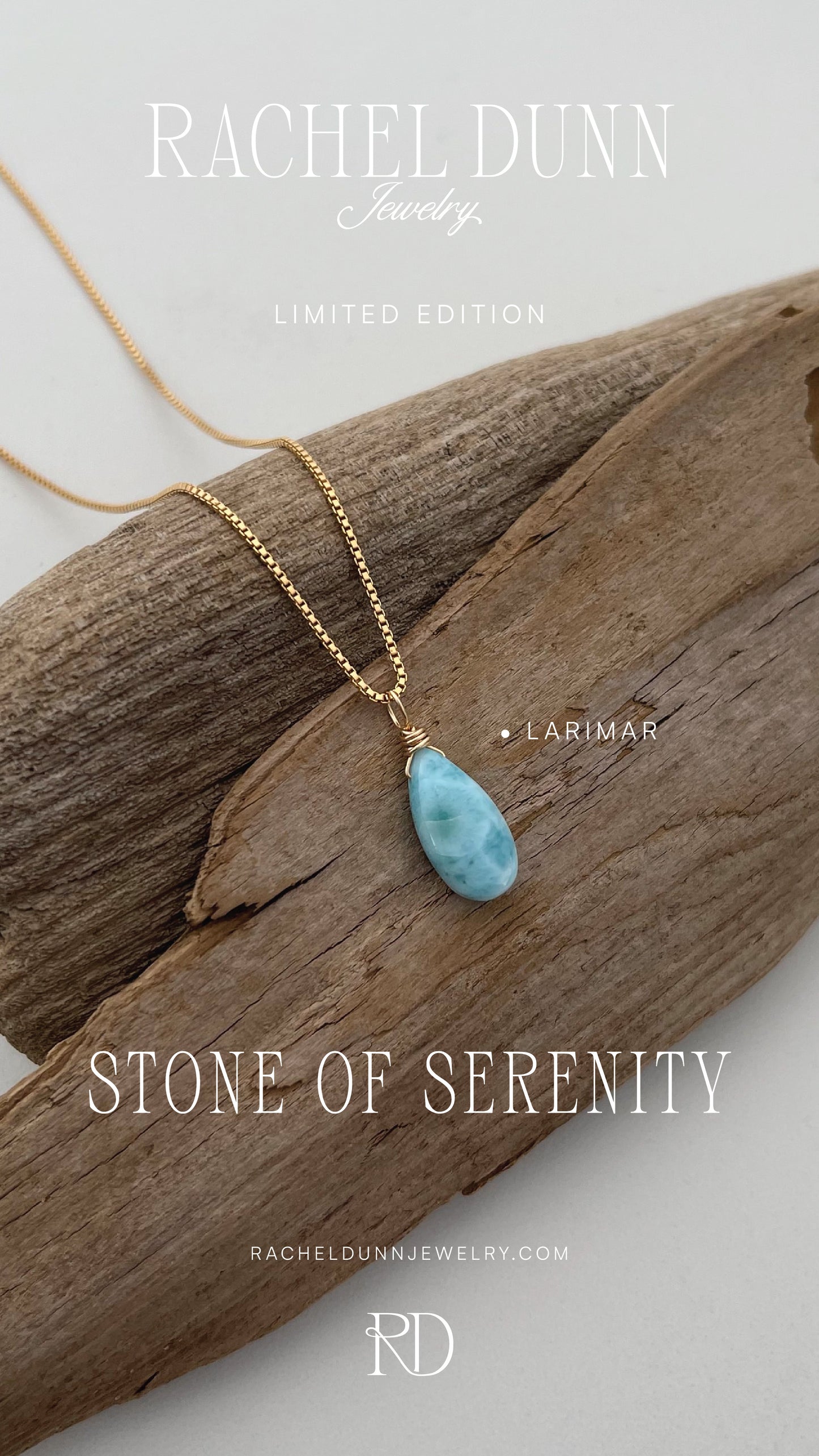Larimar Teardrop Necklace - Limited Edition, Stone of Serenity