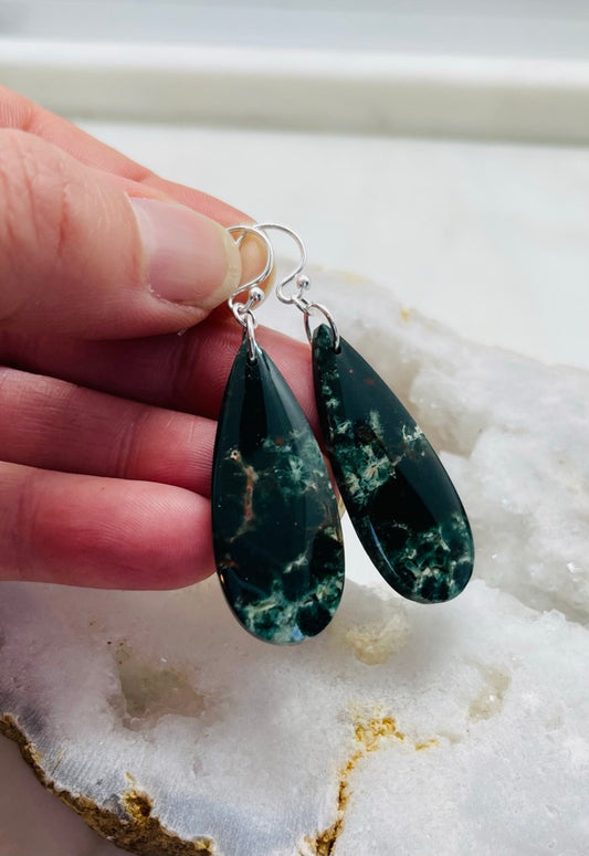 Natural Ocean Jasper Stone Earrings - A Gift of Harmony and Renewal