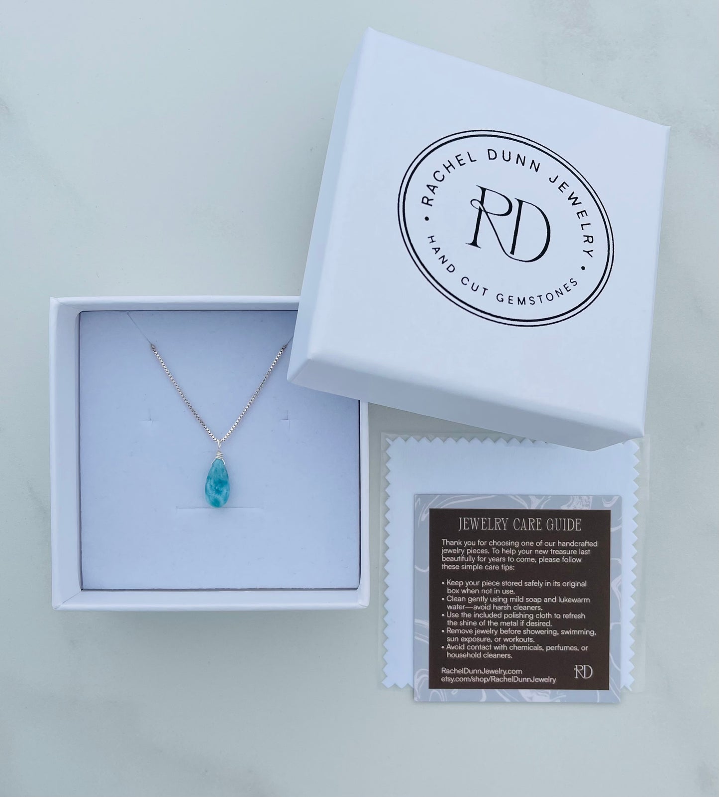 Larimar Teardrop Necklace - Limited Edition, Stone of Serenity