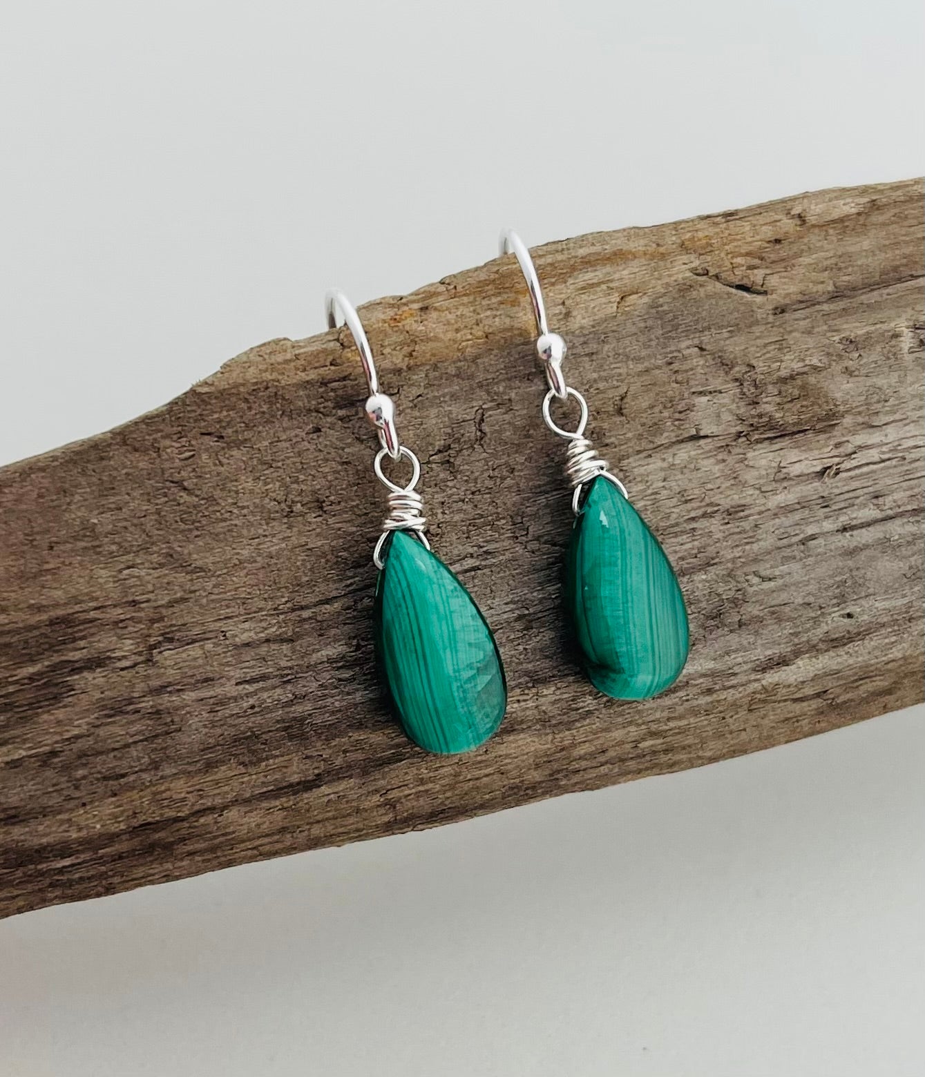 Malachite Gemstone Earrings - A symbol of Growth & Clarity