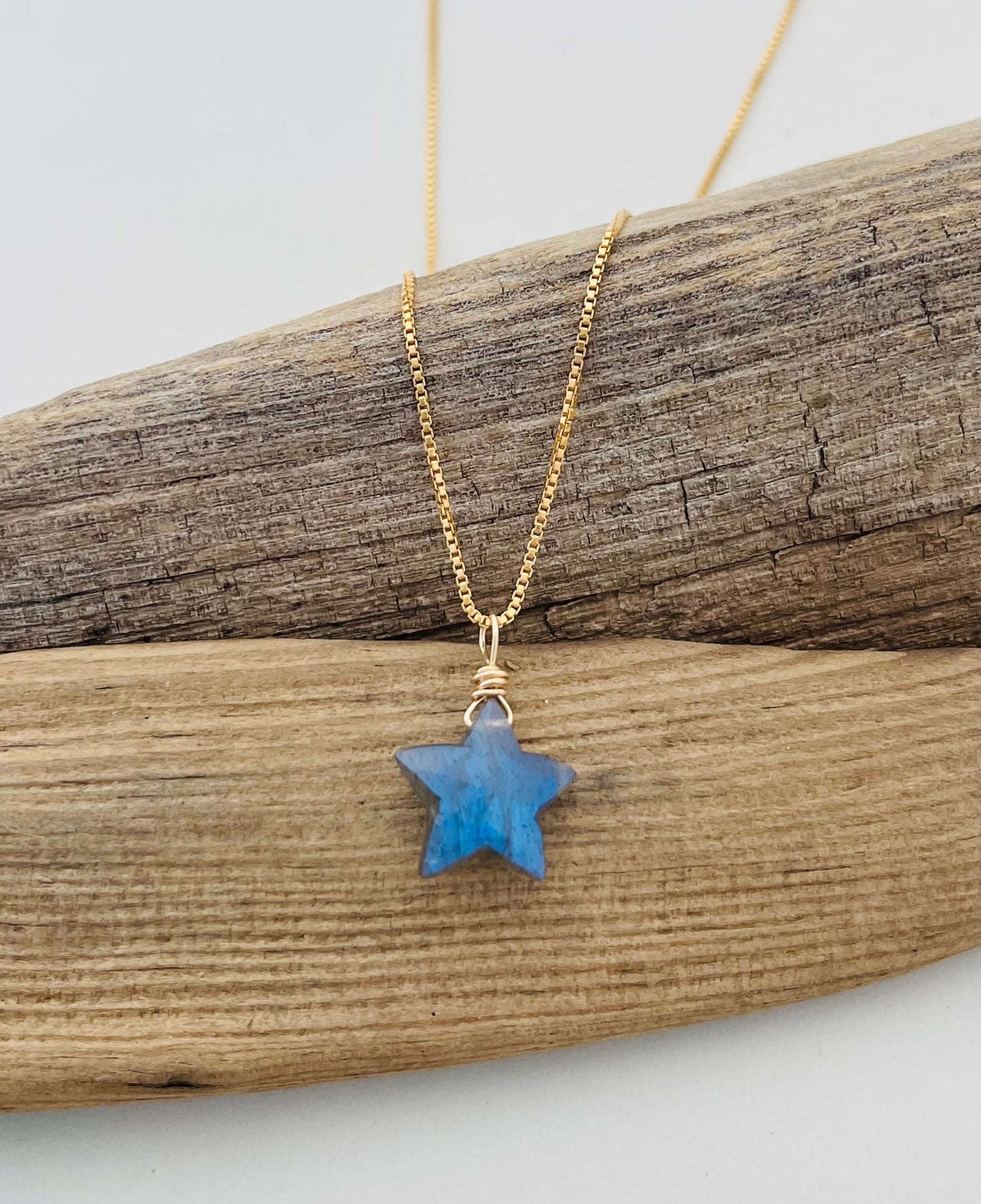 Handmade Labradorite Star Necklace in Sterling Silver