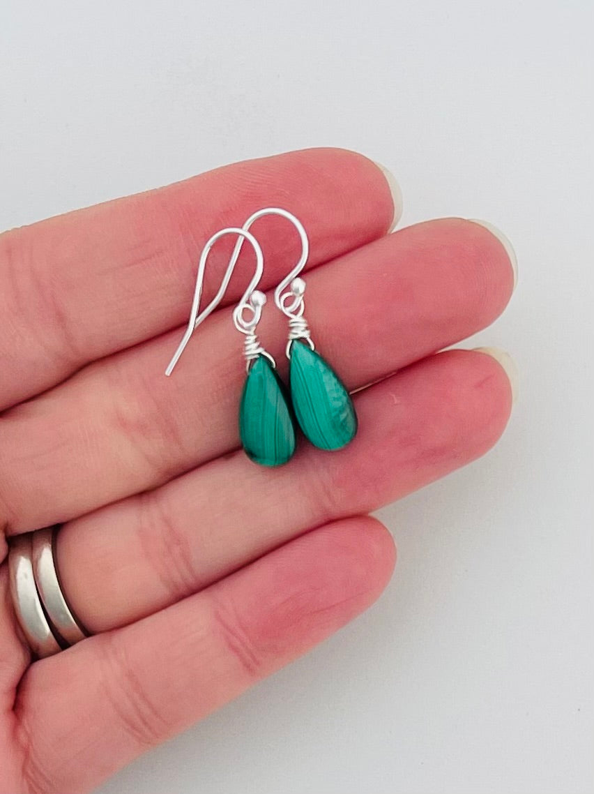 Malachite Gemstone Earrings - A symbol of Growth & Clarity