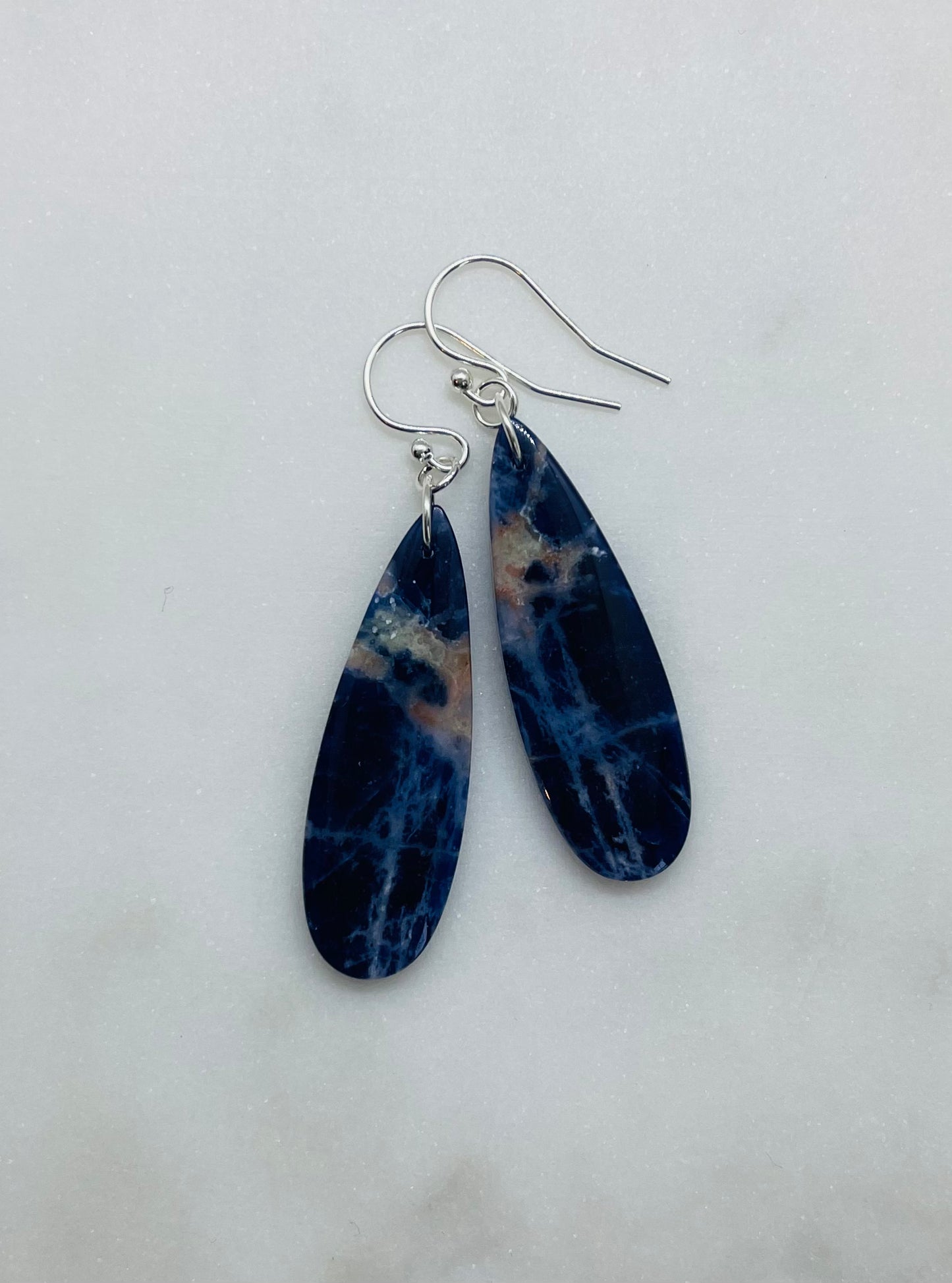 Blue Sodalite Teardrop Earrings - A Gift of Wisdom and Confidence.