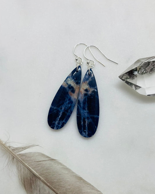 Blue Sodalite Teardrop Earrings - A Gift of Wisdom and Confidence.