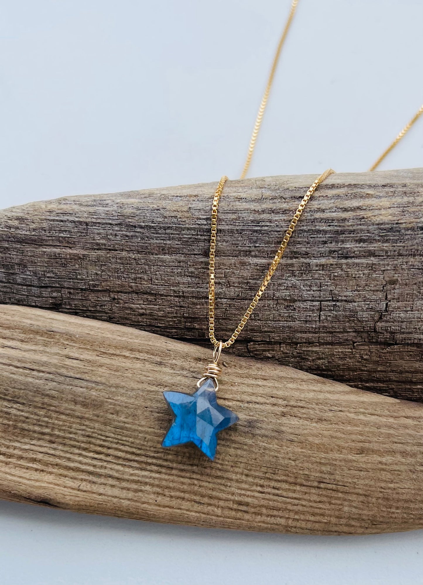 Handmade Labradorite Star Necklace in Sterling Silver
