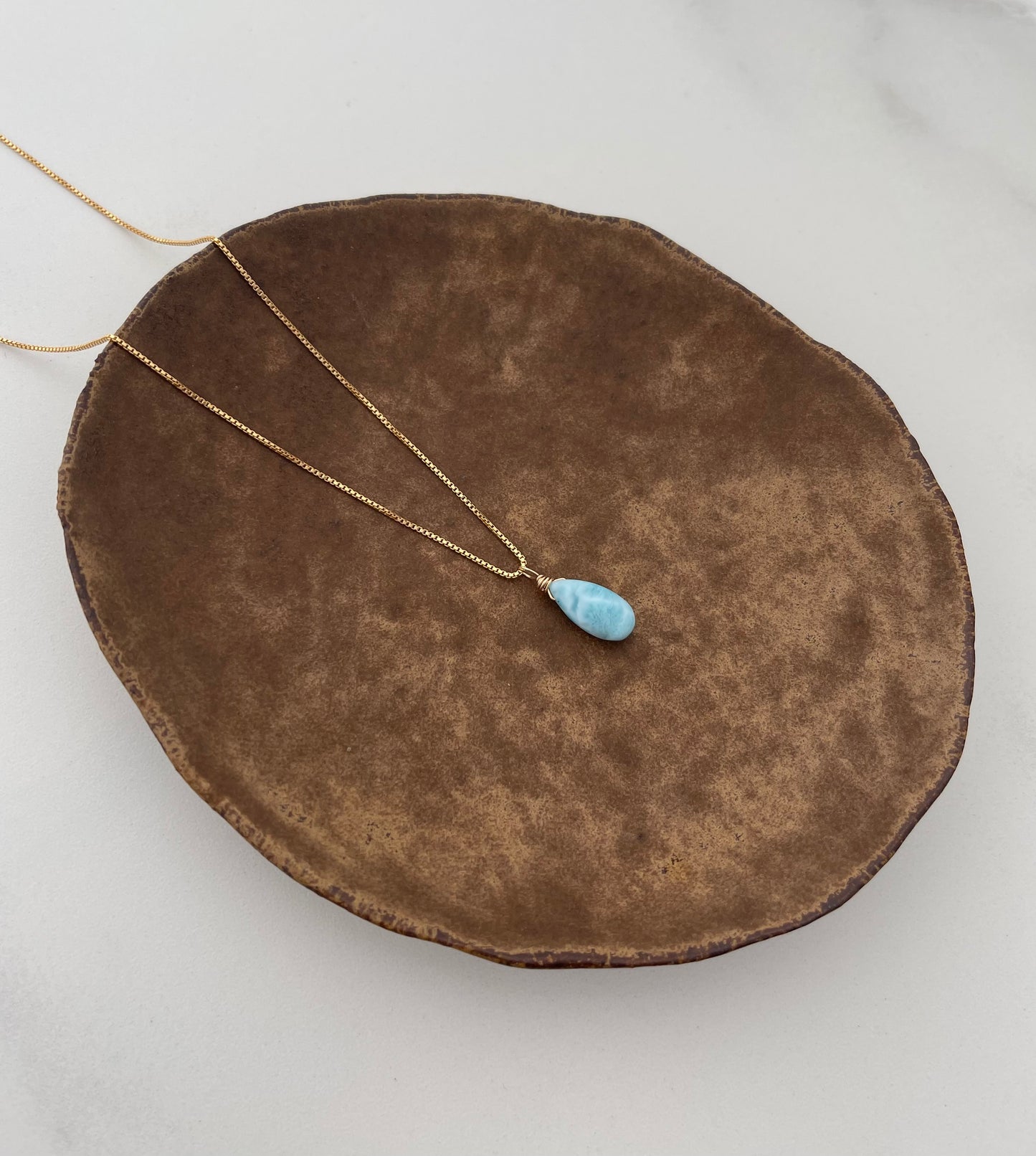 Larimar Teardrop Necklace - Limited Edition, Stone of Serenity