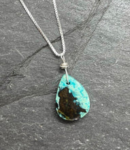 Load image into Gallery viewer, Womens Petrified Wood Gemstone Pendant Necklace .925 Sterling Silver Box Style Chain
