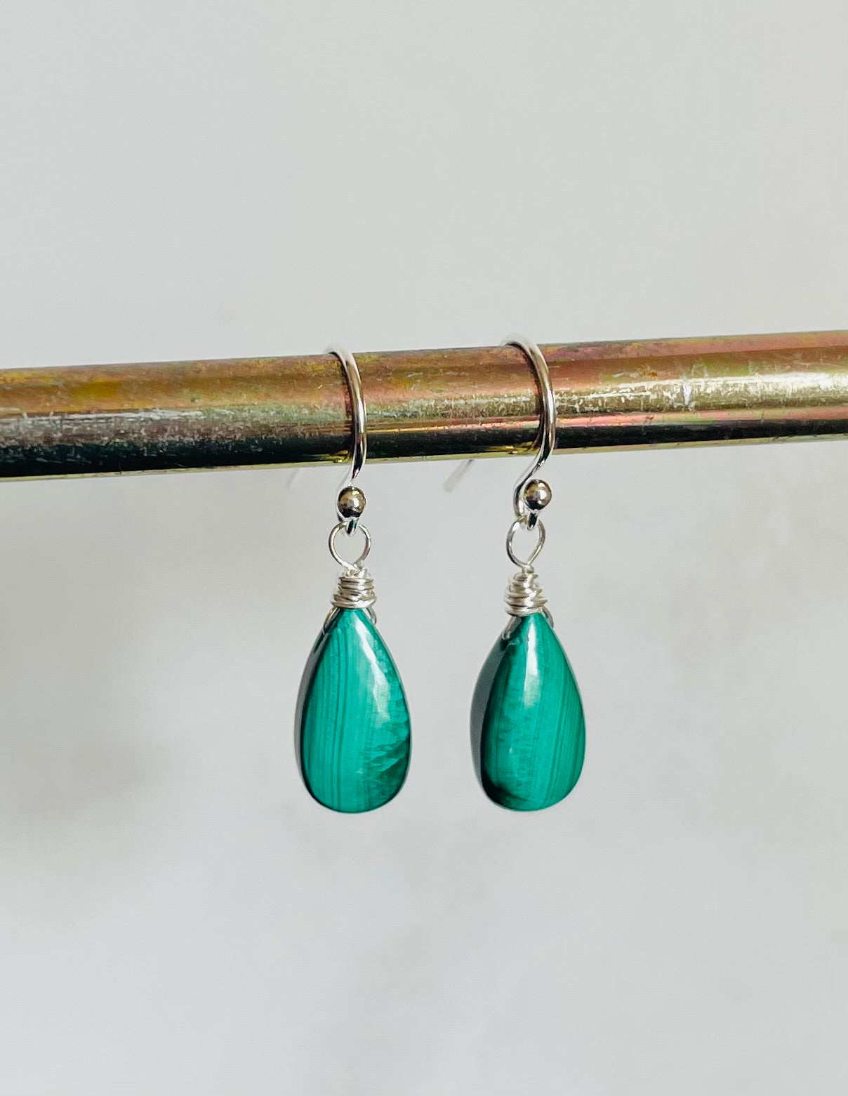 Malachite Gemstone Earrings - A symbol of Growth & Clarity