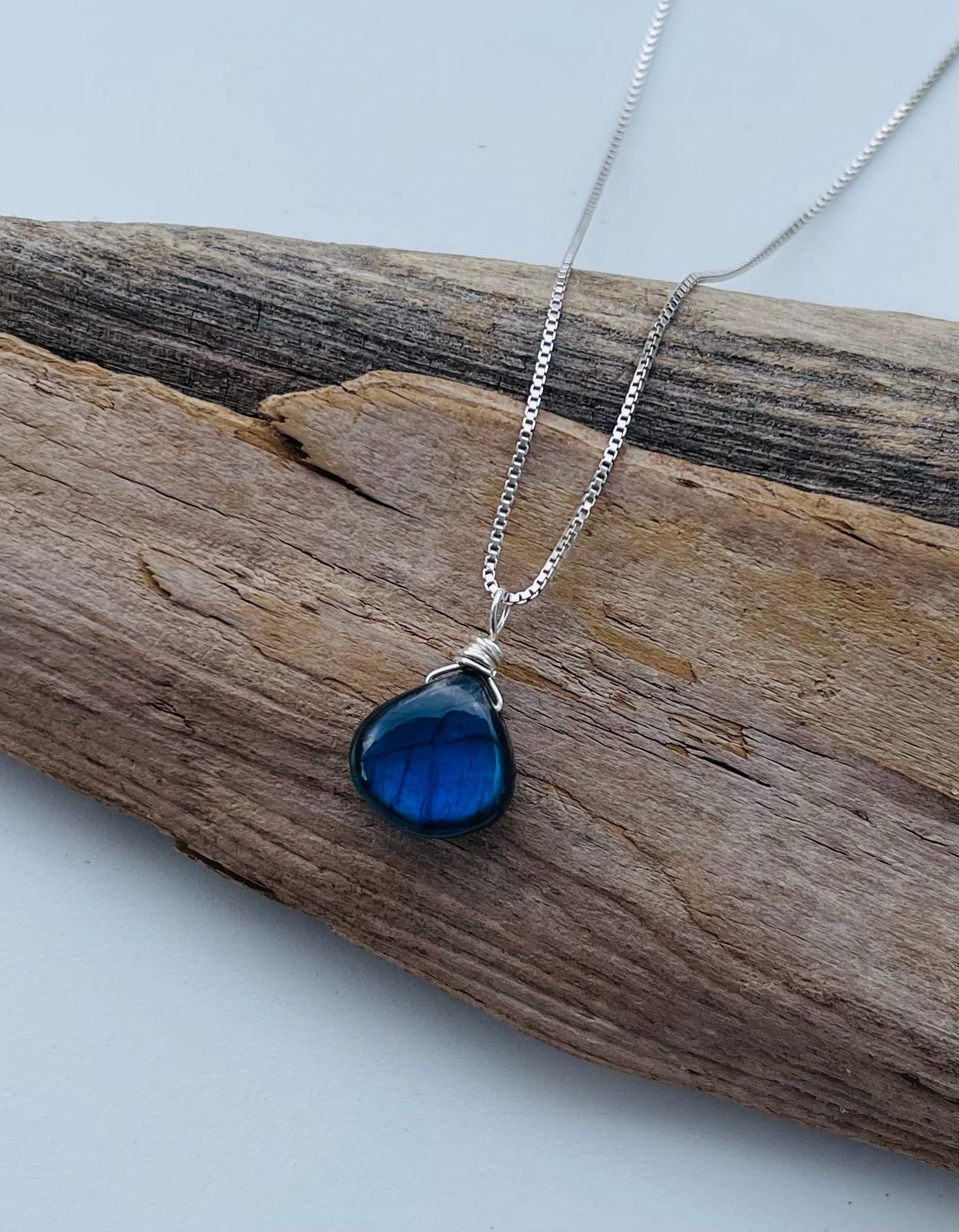 Labradorite Teardrop Necklace for Protection and Inner Strength
