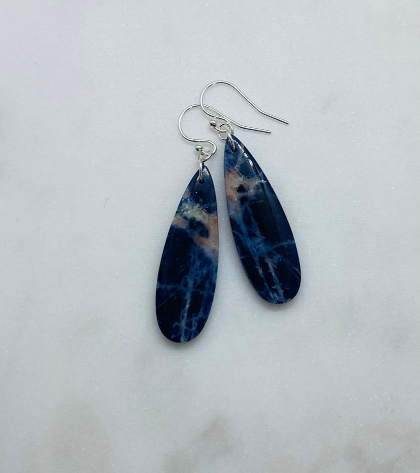 Blue Sodalite Teardrop Earrings - A Gift of Wisdom and Confidence.