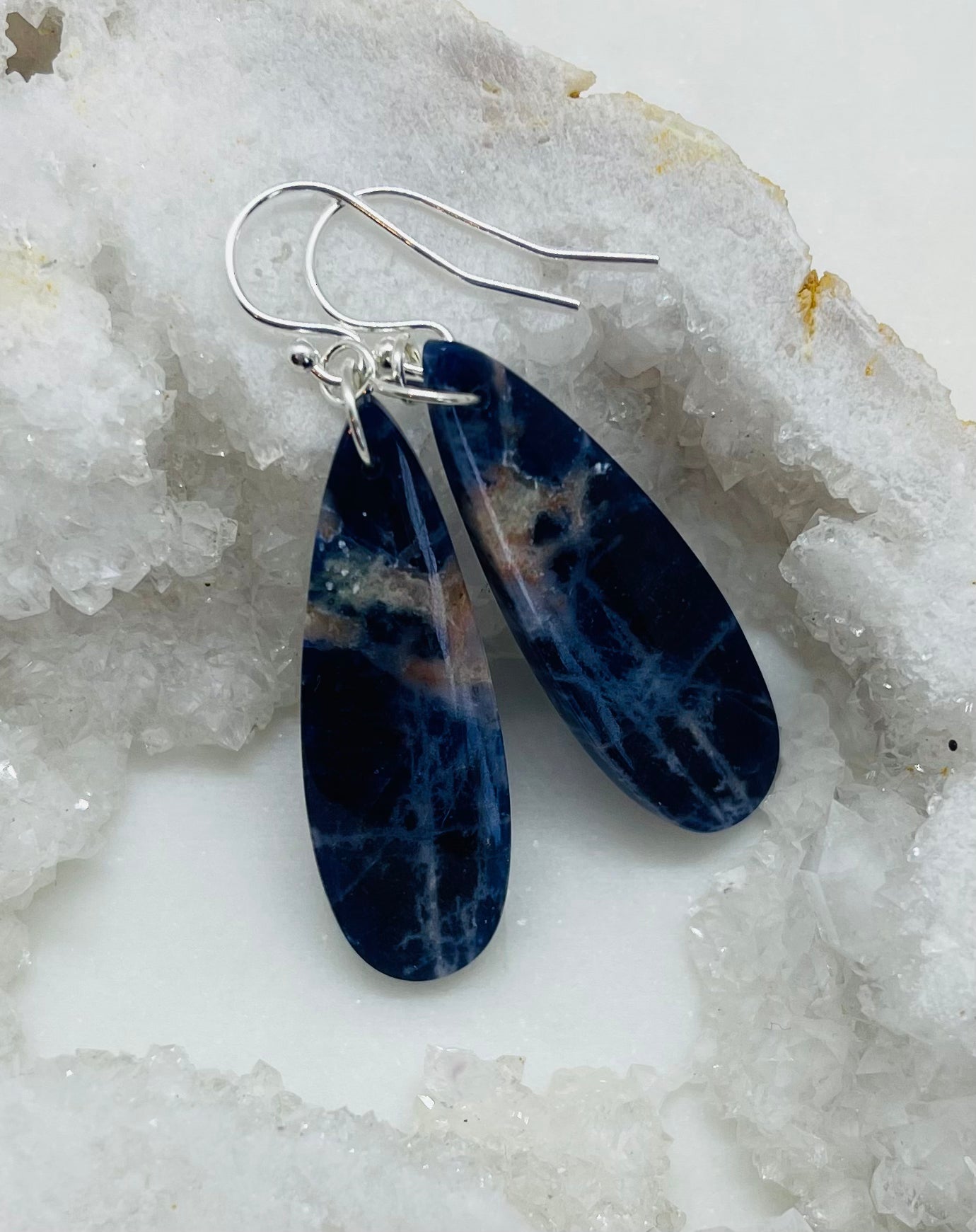 Blue Sodalite Teardrop Earrings - A Gift of Wisdom and Confidence.