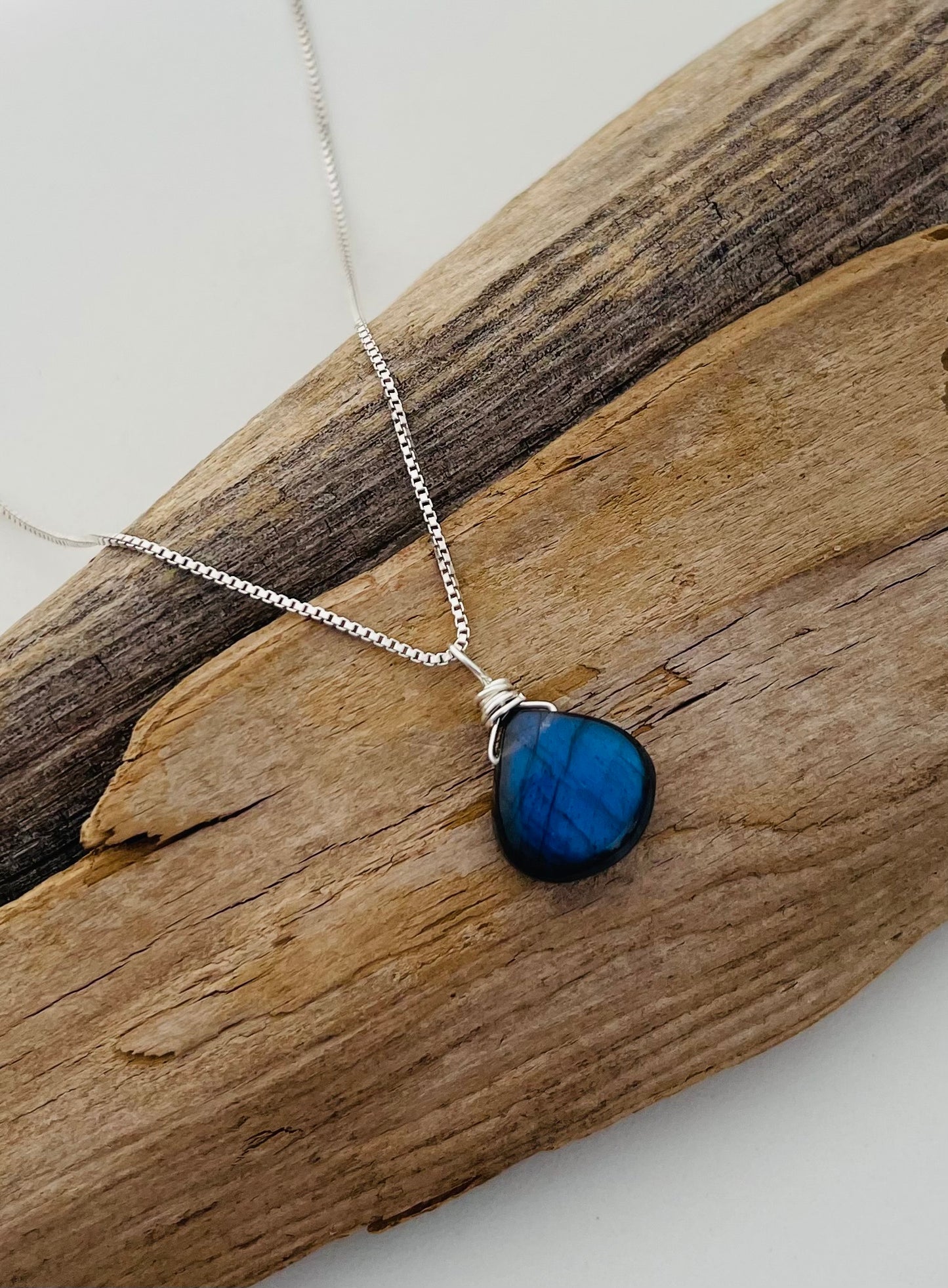 Labradorite Teardrop Necklace for Protection and Inner Strength