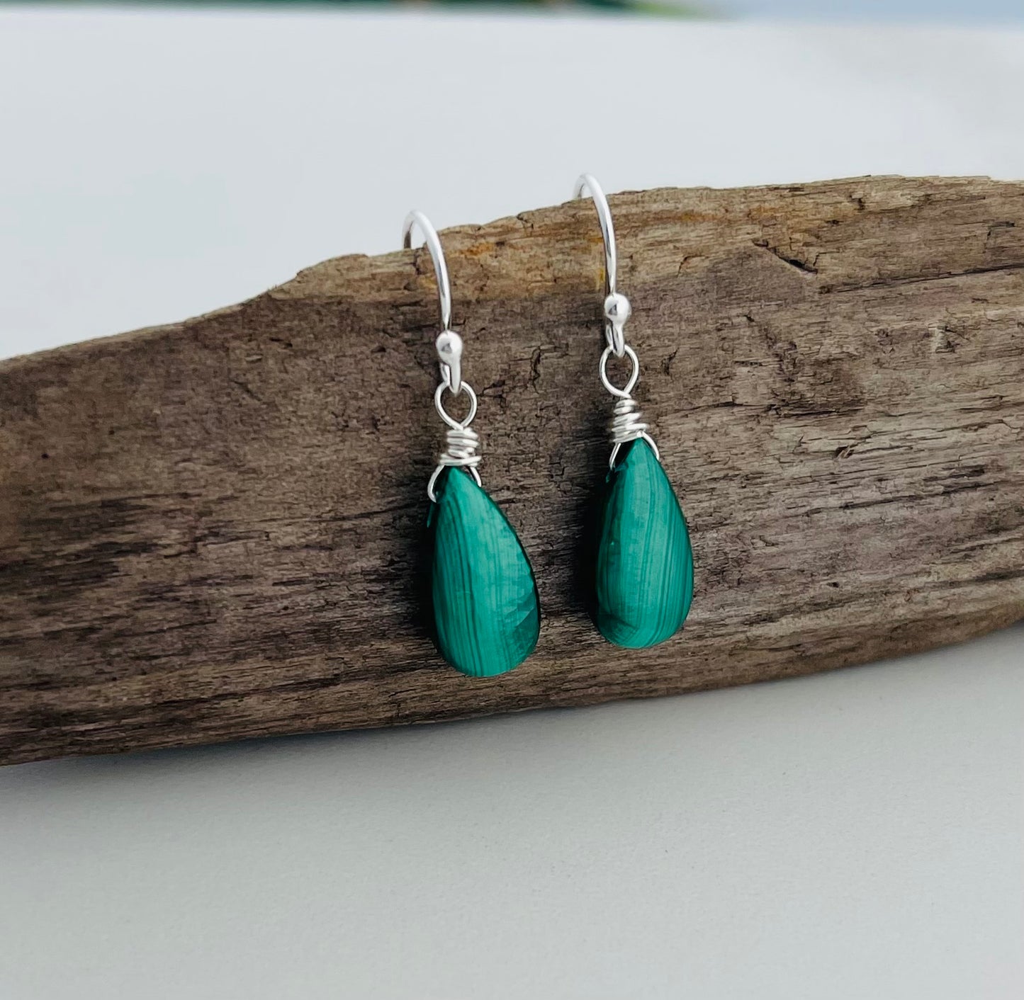 Malachite Gemstone Earrings - A symbol of Growth & Clarity