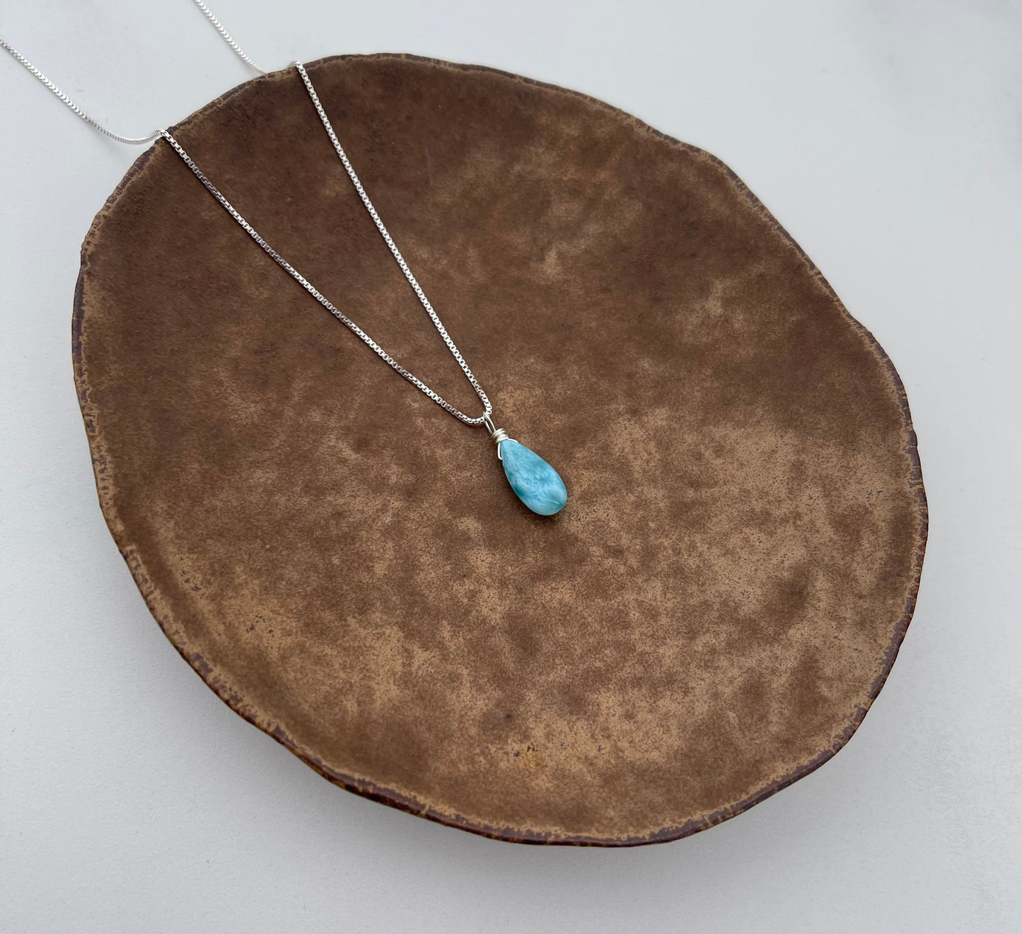 Larimar Teardrop Necklace - Limited Edition, Stone of Serenity