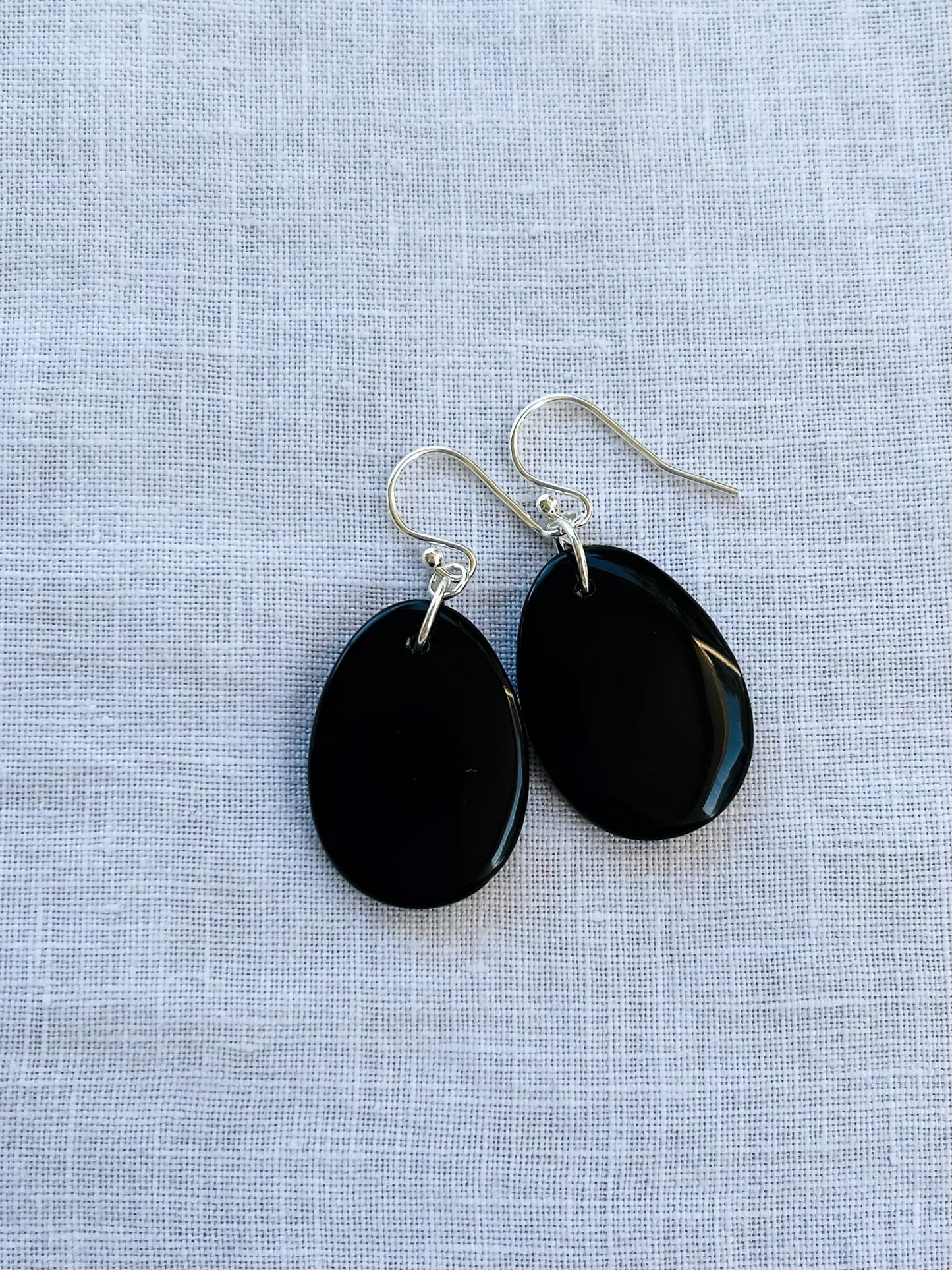 Black Obsidian Earrings, Sterling Silver Stone Jewelry, Protection Crystal Jewelry, Women’s Black Crystal Earrings