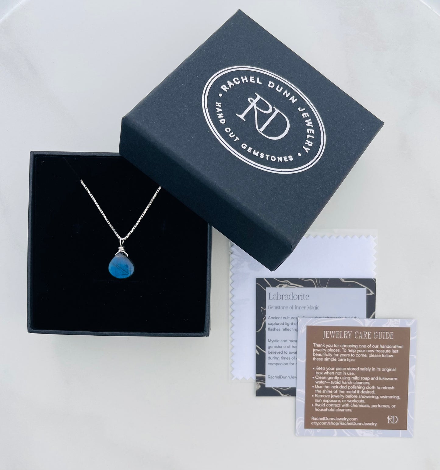 Labradorite Teardrop Necklace for Protection and Inner Strength