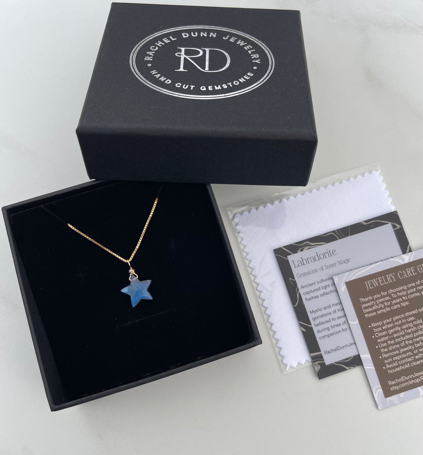 Handmade Labradorite Star Necklace in Sterling Silver
