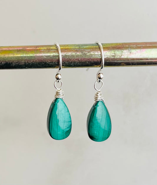 Malachite Gemstone Earrings - A symbol of Growth & Clarity