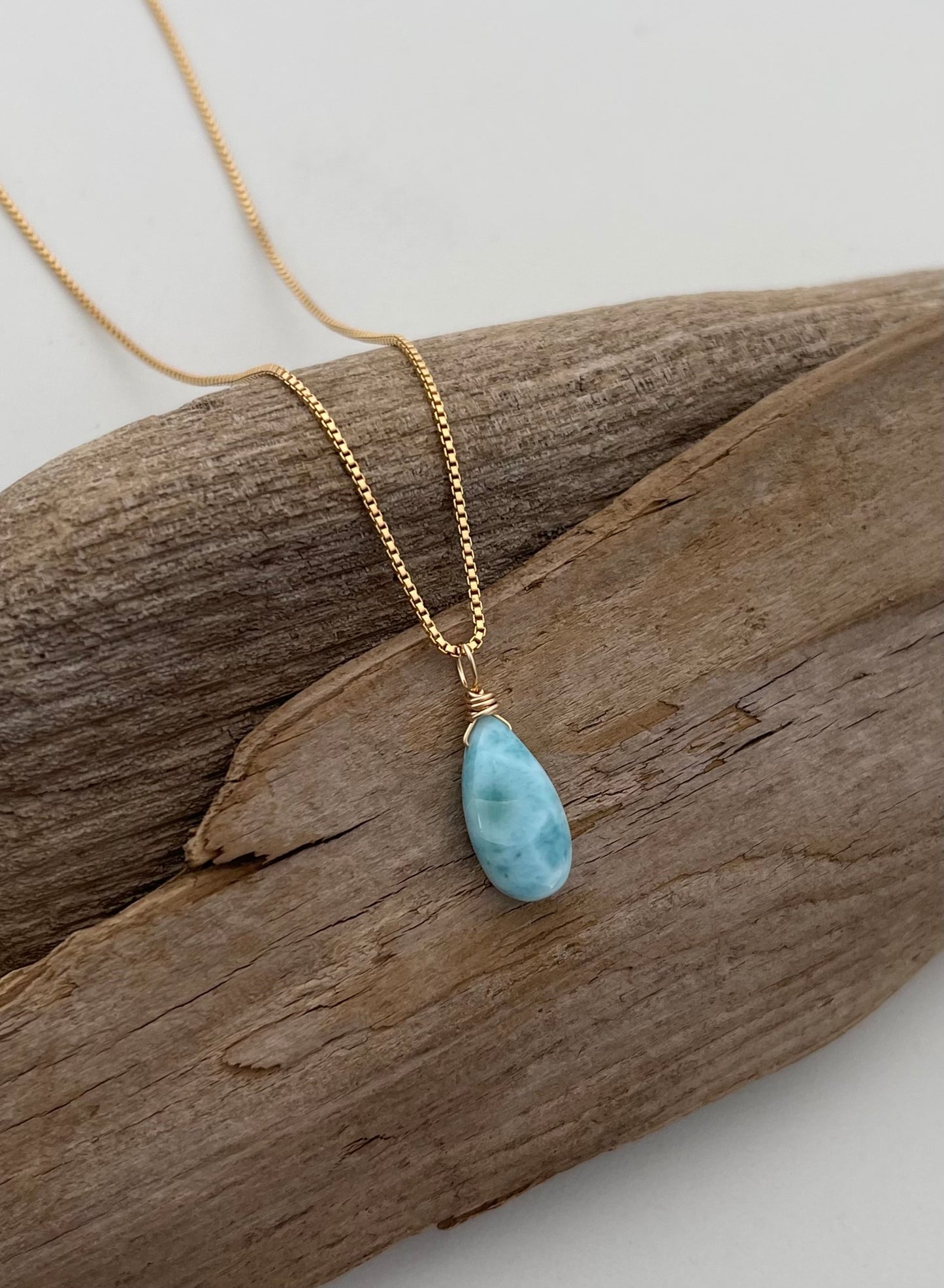 Larimar Teardrop Necklace - Limited Edition, Stone of Serenity