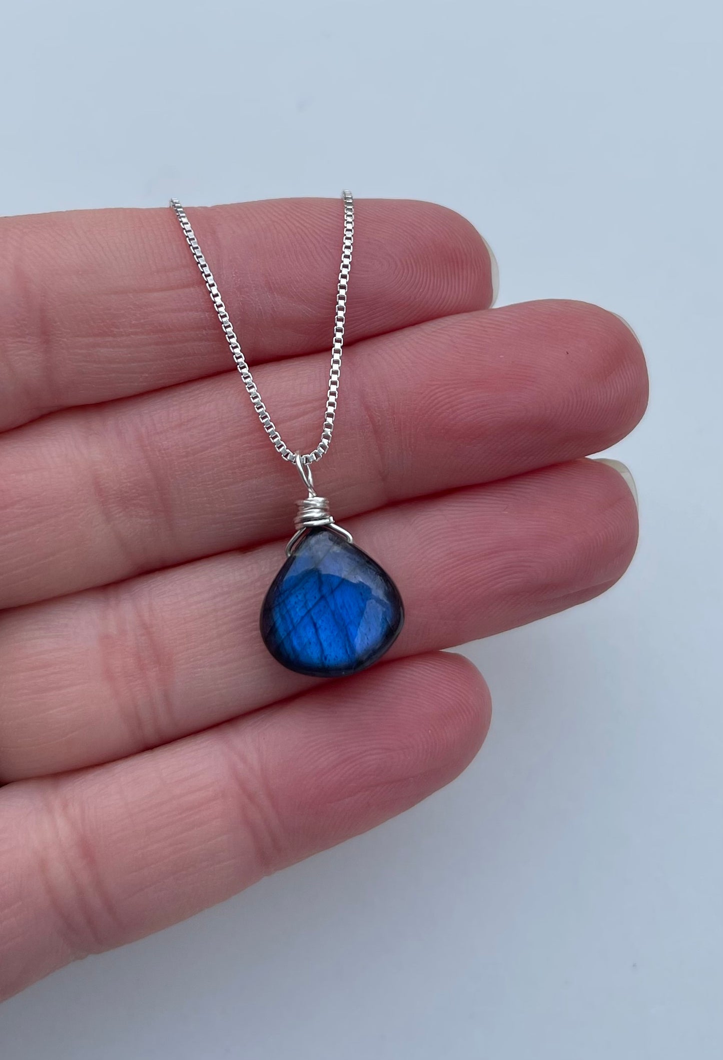 Labradorite Teardrop Necklace for Protection and Inner Strength