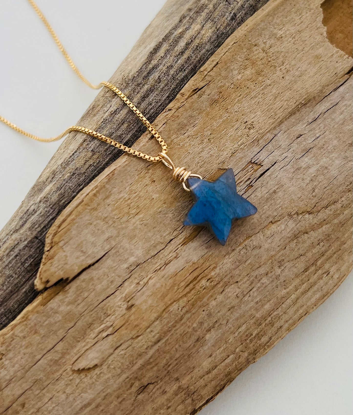 Handmade Labradorite Star Necklace in Sterling Silver