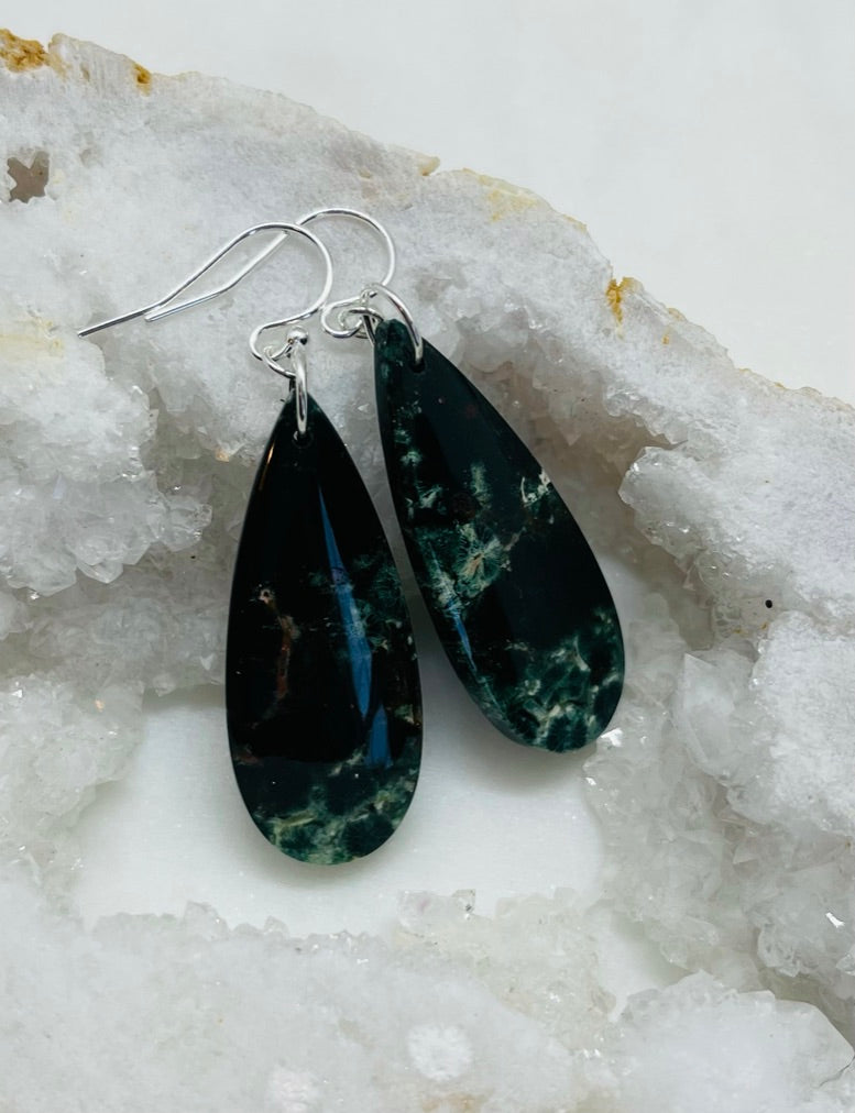 Natural Ocean Jasper Stone Earrings - A Gift of Harmony and Renewal