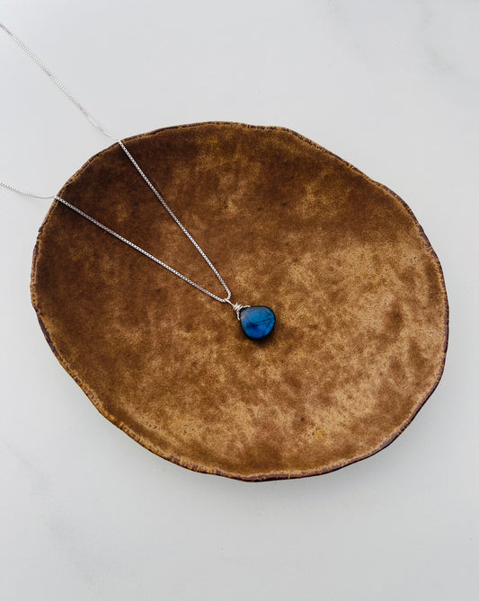 Labradorite Teardrop Necklace for Protection and Inner Strength