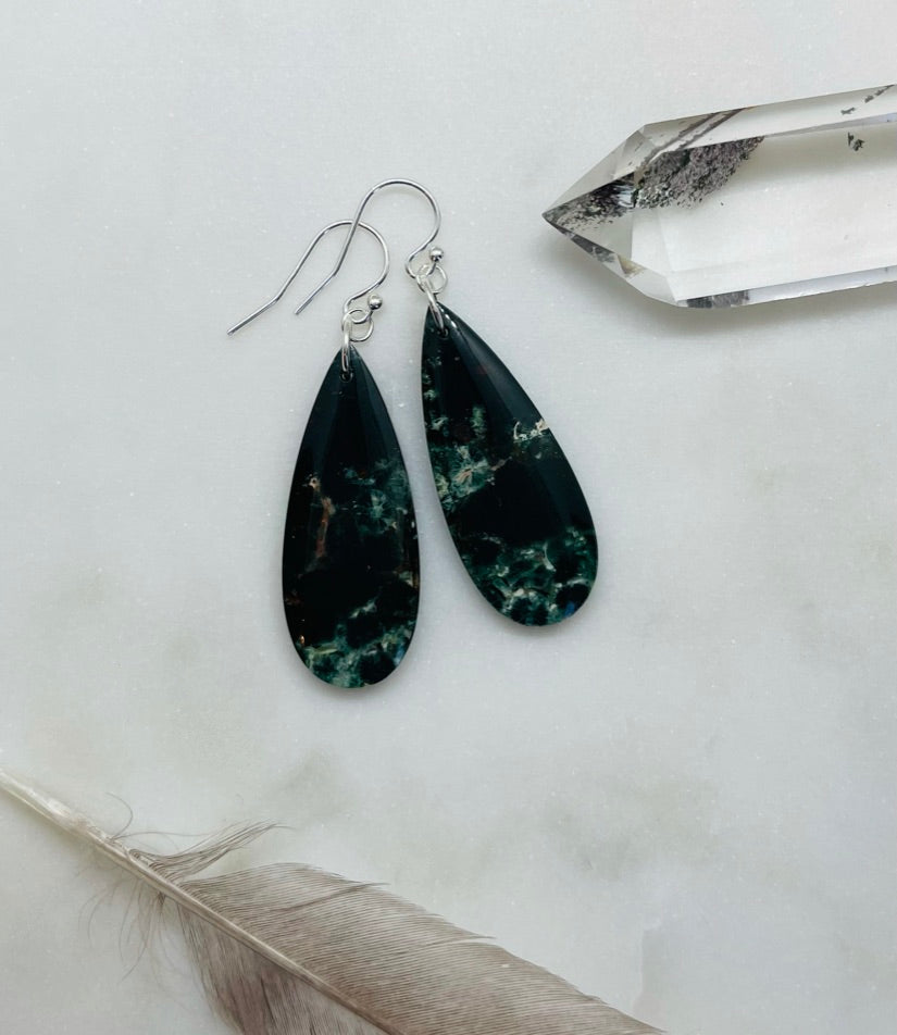 Natural Ocean Jasper Stone Earrings - A Gift of Harmony and Renewal