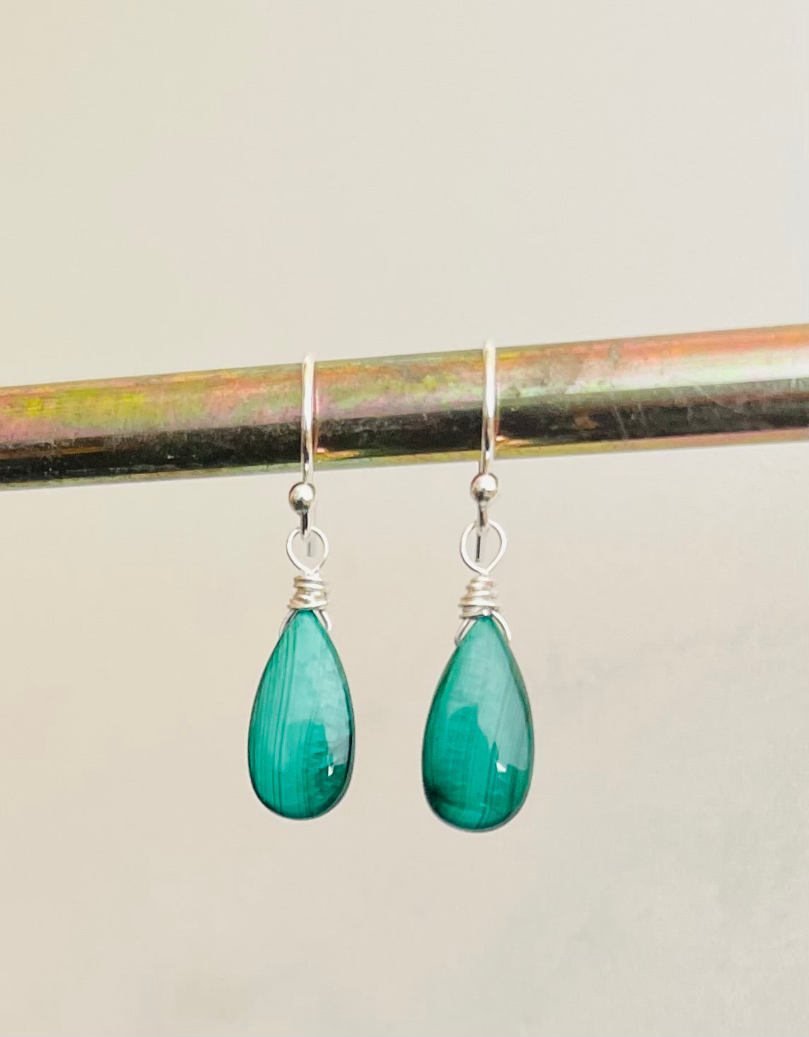 Malachite Gemstone Earrings - A symbol of Growth & Clarity