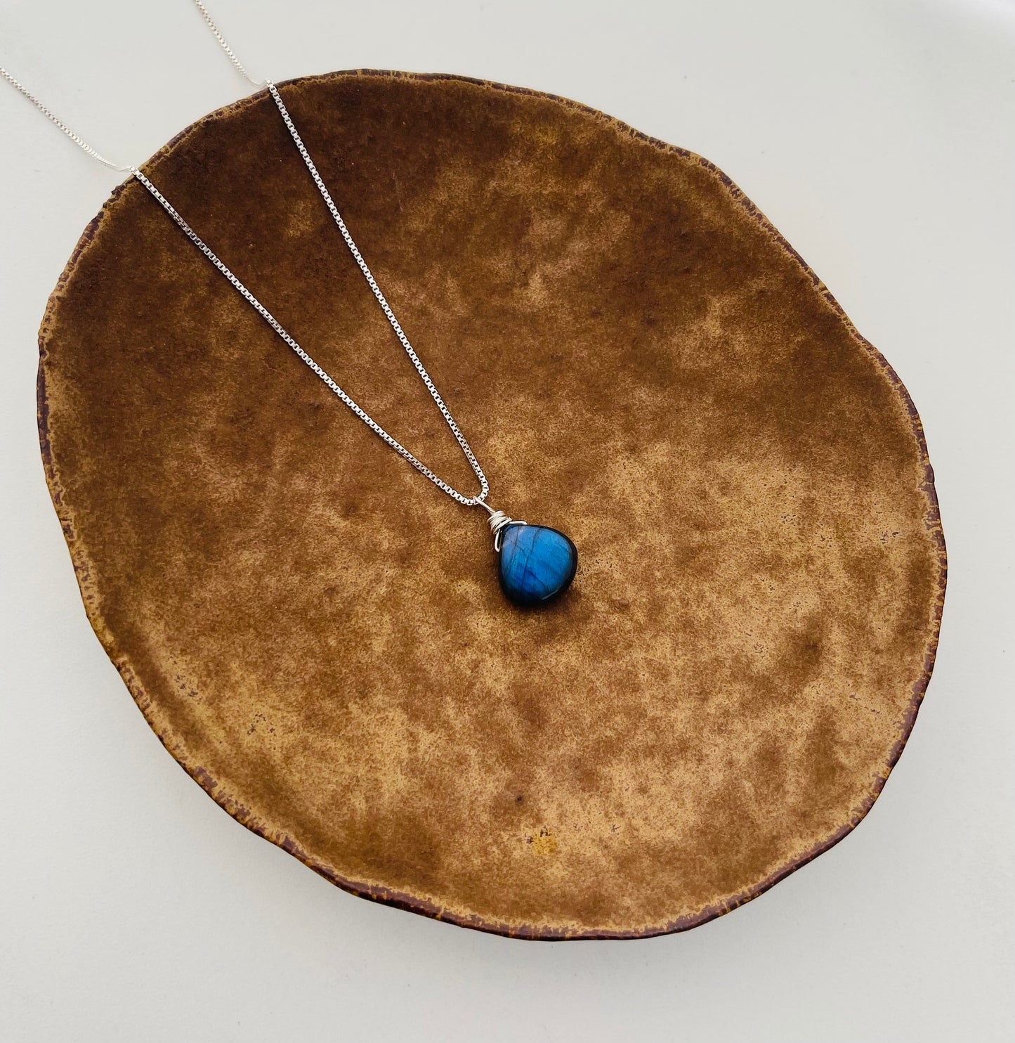 Labradorite Teardrop Necklace for Protection and Inner Strength