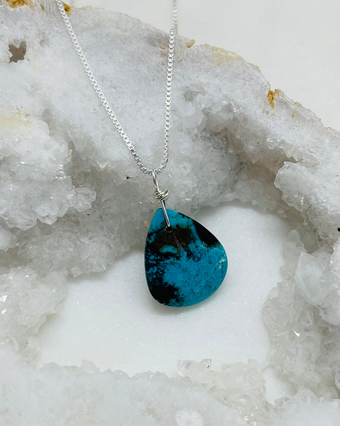 Petrified Wood Gemstone and Sterling Silver Box Style Chain Pendant Necklace