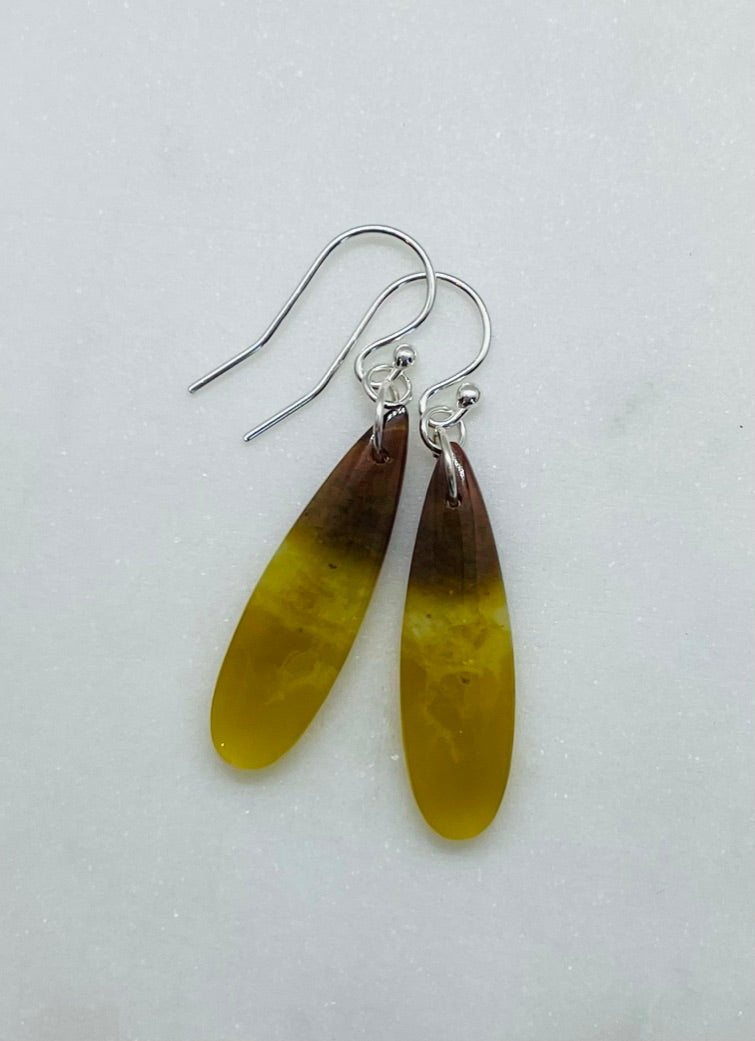 One-of-a Kind Artisan Stone Earrings, Petrified Wood Jewelry, Handcrafted in the USA in Sterling Silver